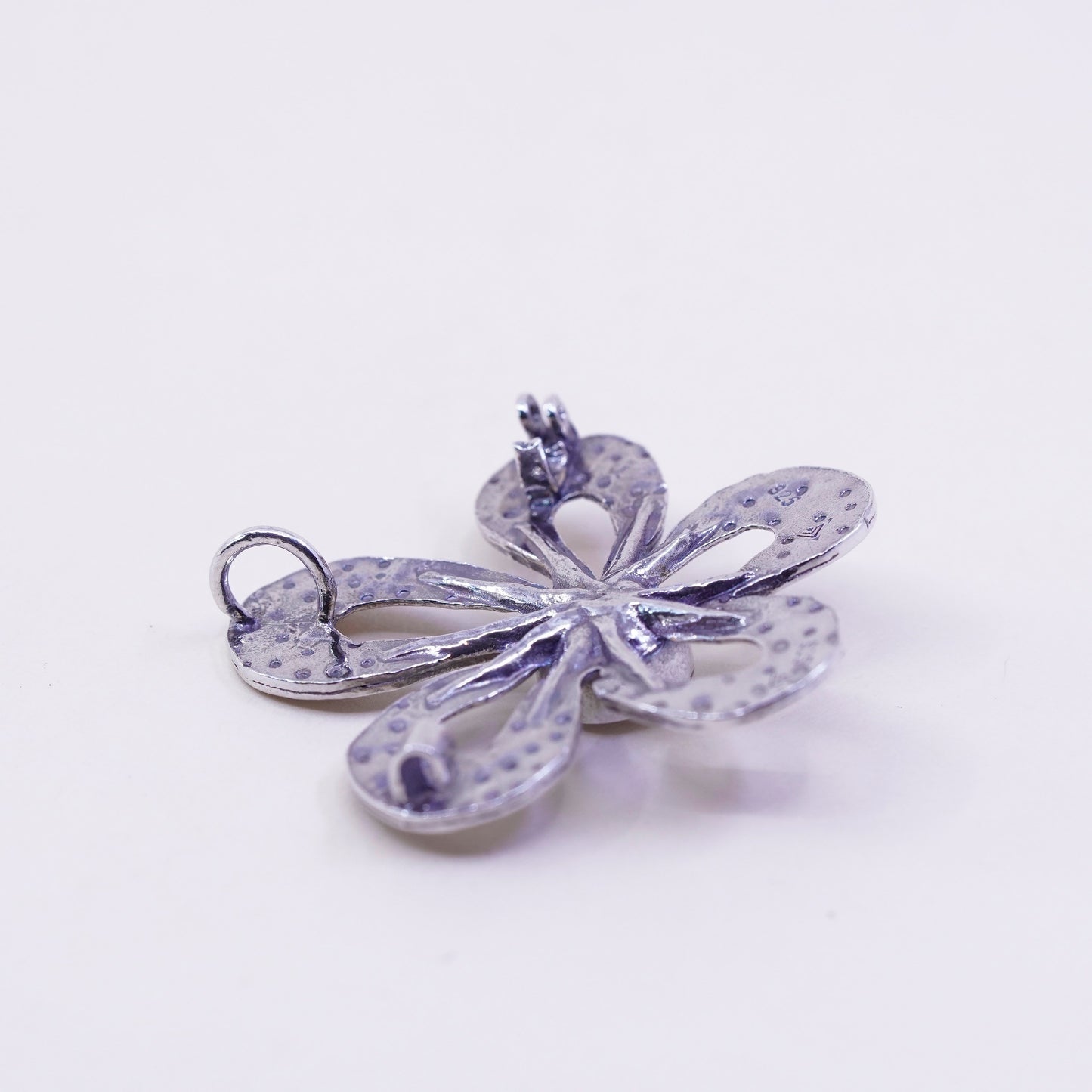 Vintage silpada sterling silver handmade pendant, 925 flower with Cz