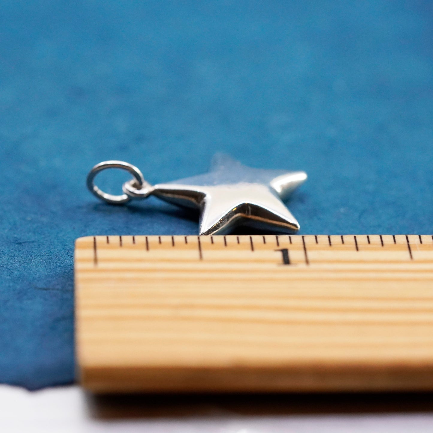 Vintage Sterling silver handmade pedant 925 star tag charm
