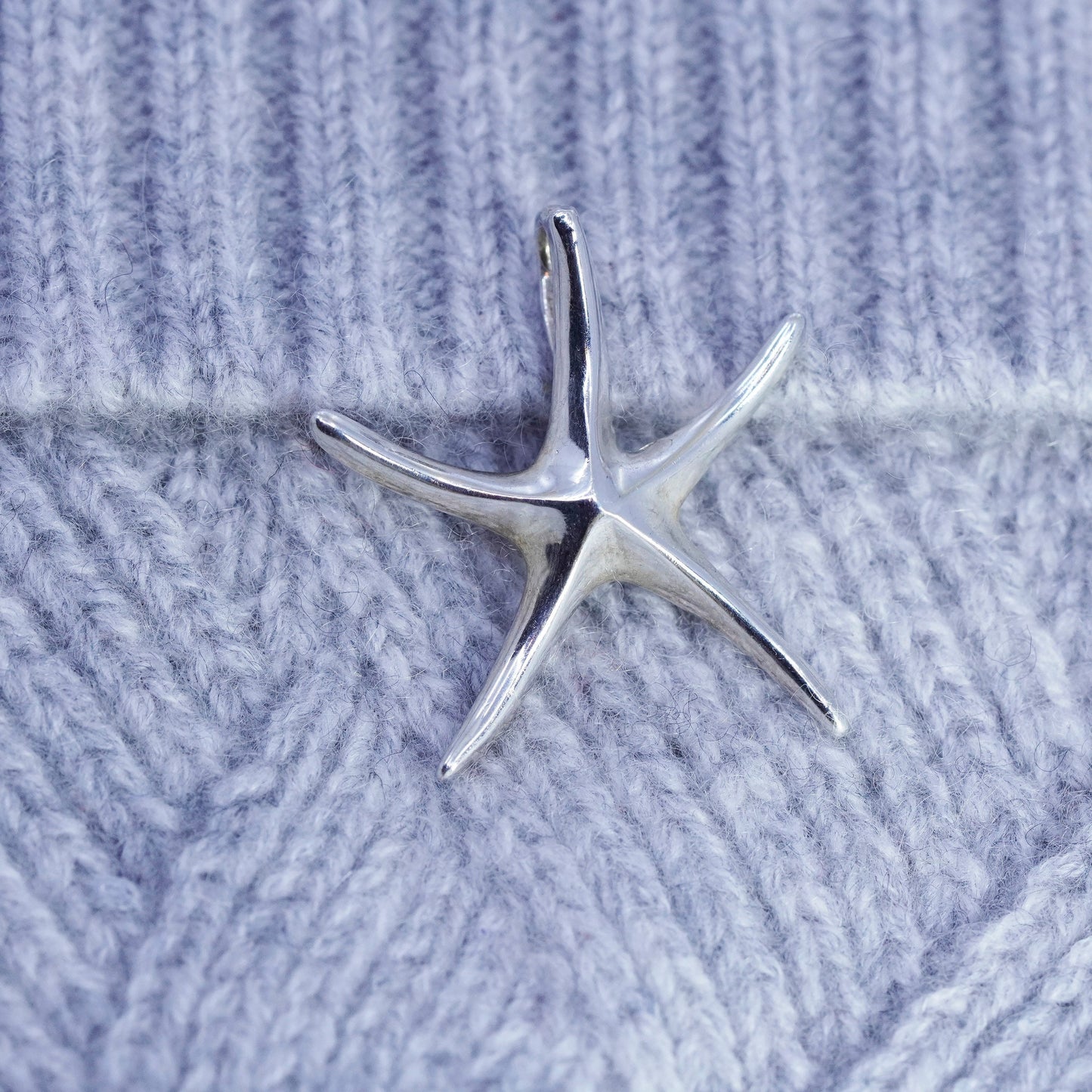 Vintage Sterling silver handmade simple 925 starfish star