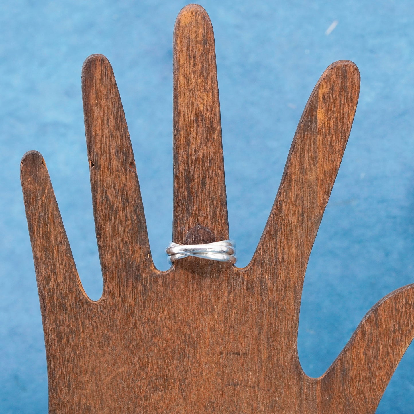 Size 6, vintage Sterling silver handmade ring, 925 entwined band