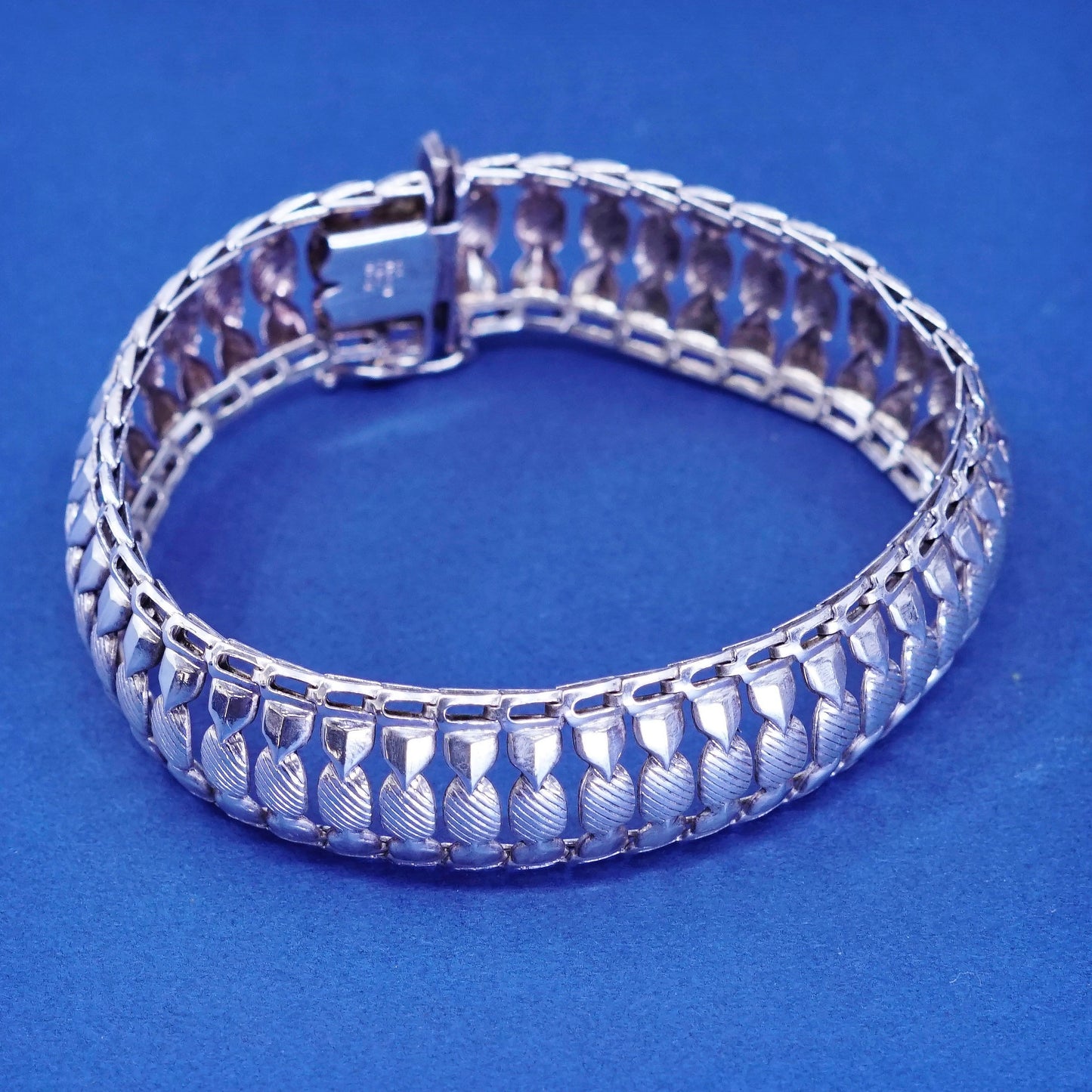 7”, vintage milor Sterling silver tennis bracelet, Italian 925 wide chain