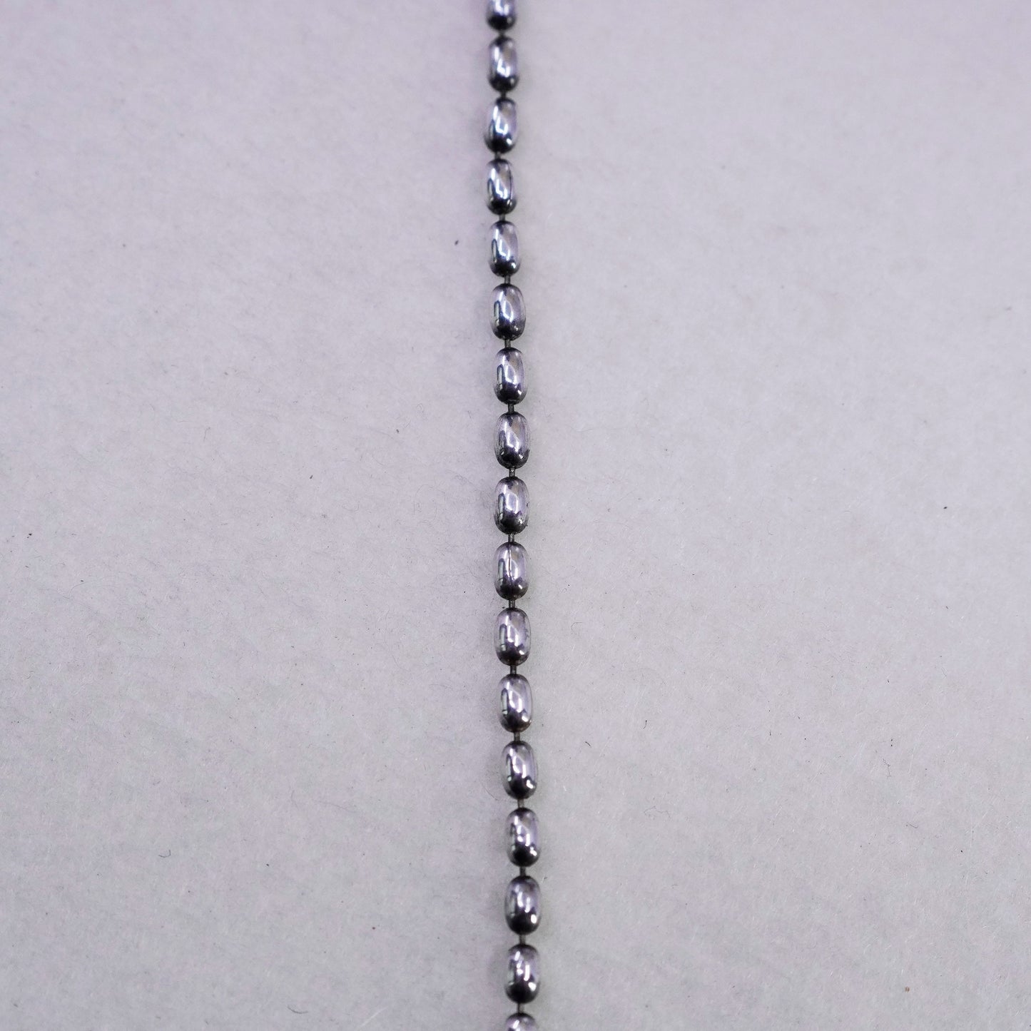 18” 3mm, vintage Italy Sterling 925 silver bead chain necklace