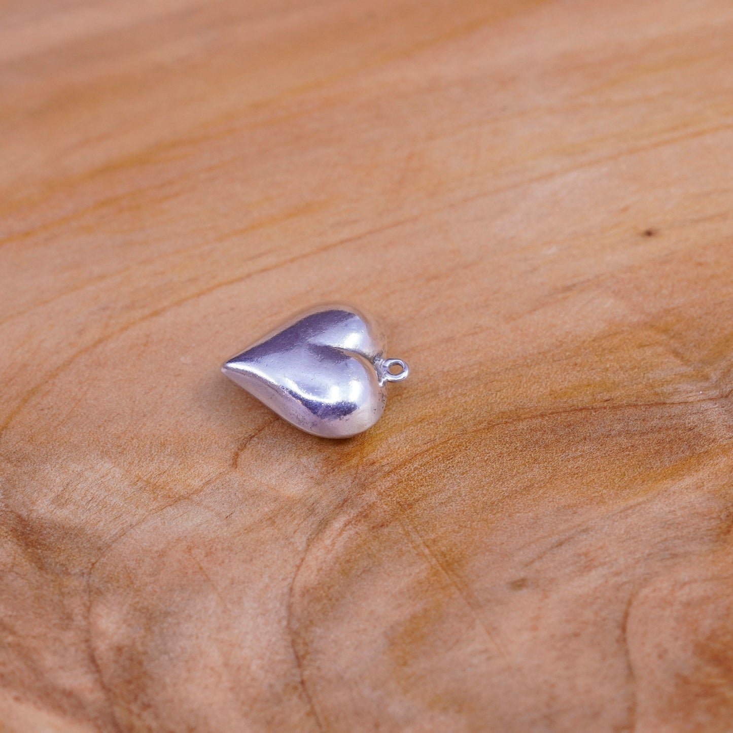 Vintage Sterling silver handmade charm, 925 heart pendant