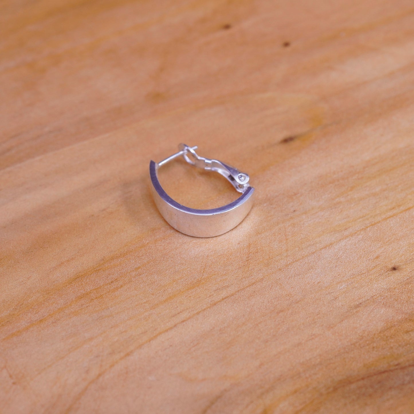 0.5”, Vintage Sterling silver handmade earrings, 925 hoops, huggie