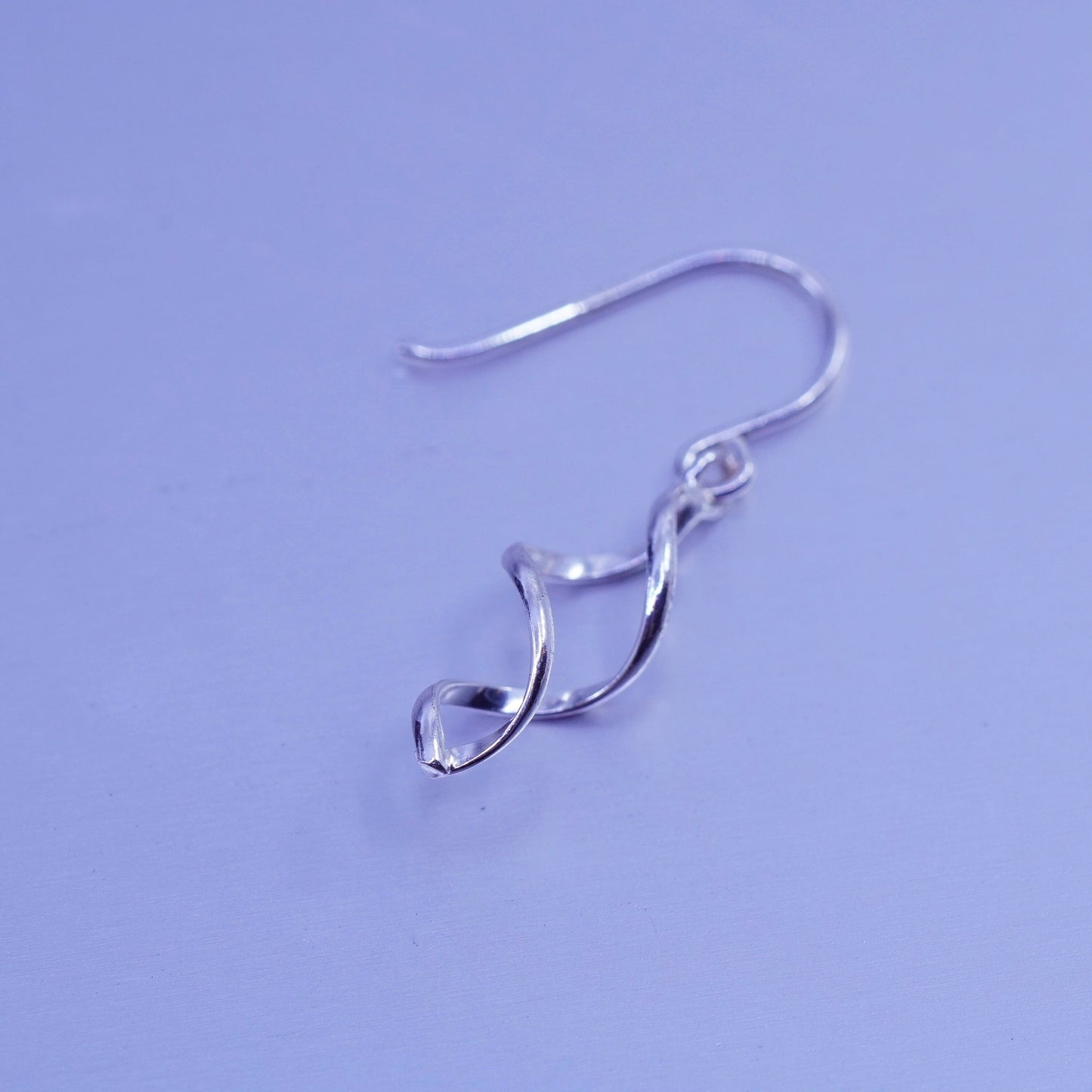 Vintage Sterling 925 silver handmade twisted earrings drops