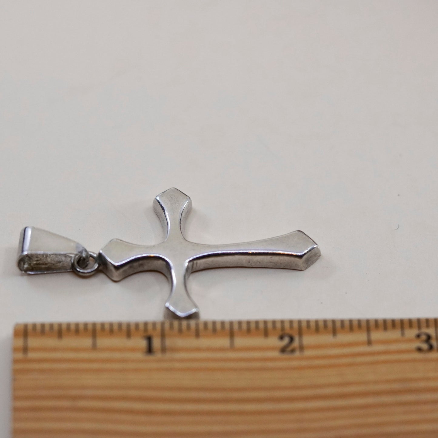 Vintage Mexico Sterling silver handmade pendant, modern 925 cross
