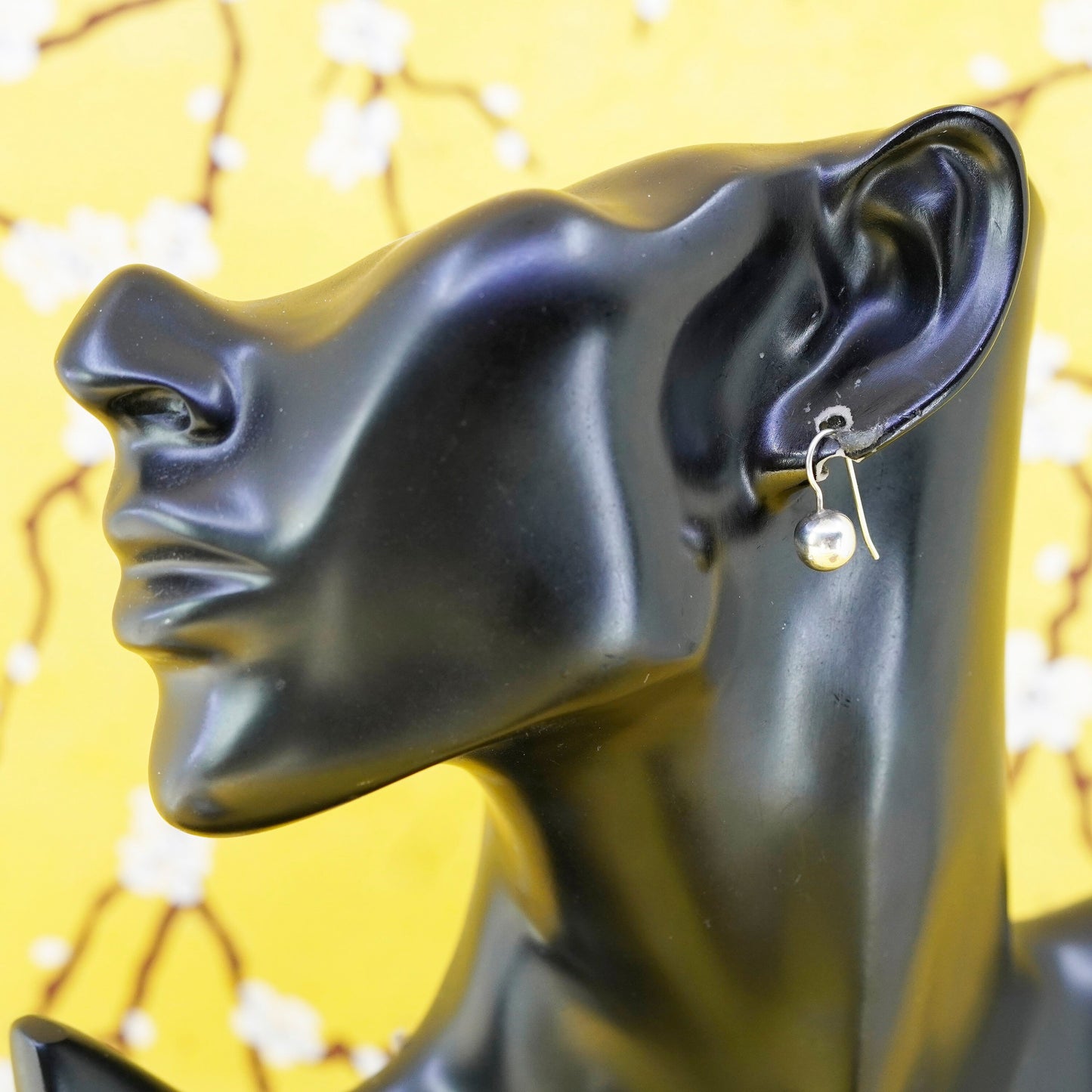 Vintage Sterling silver handmade earrings, 925 beads drops