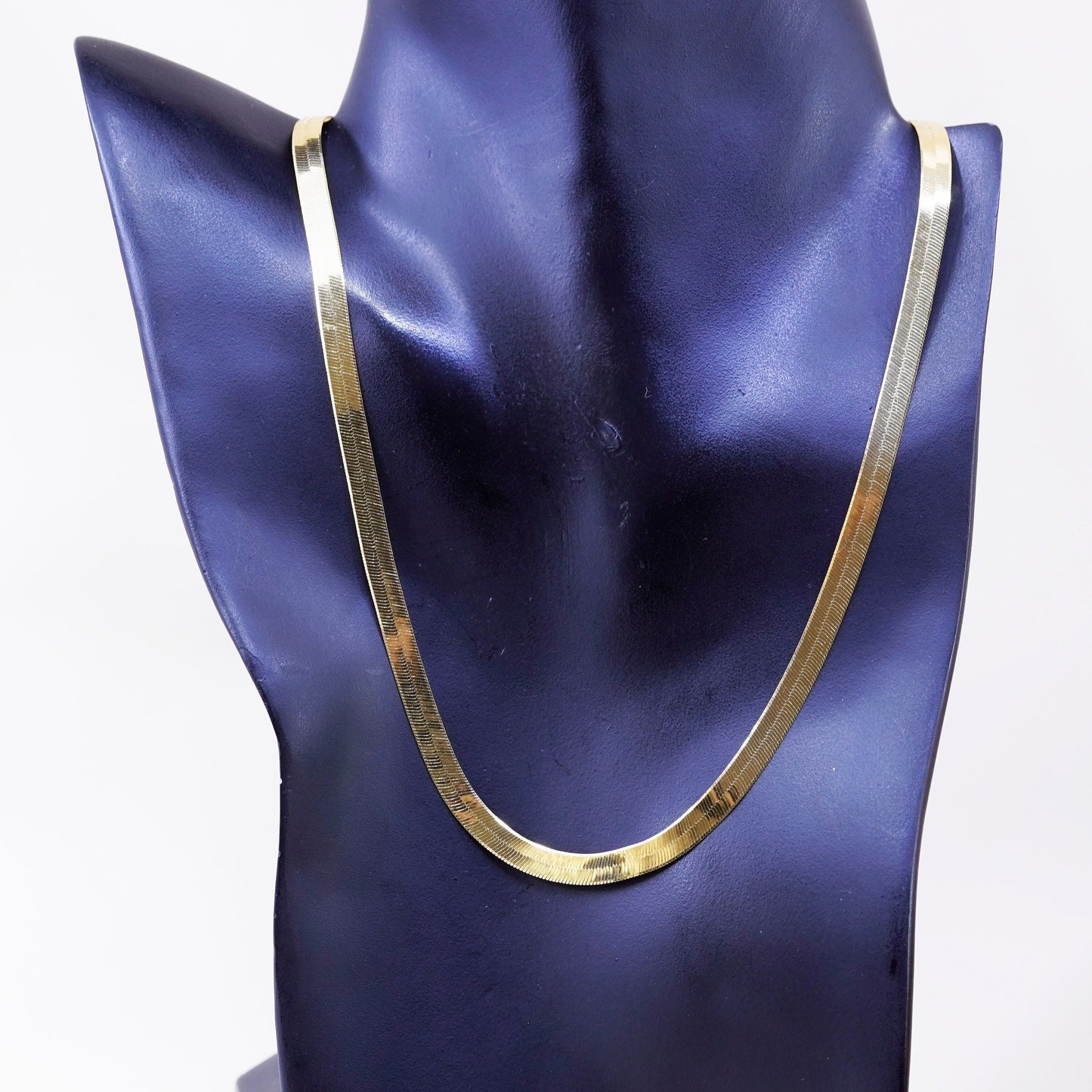 20”, Milor vermeil, gold Sterling silver necklace, Italy 925 herringbone chain