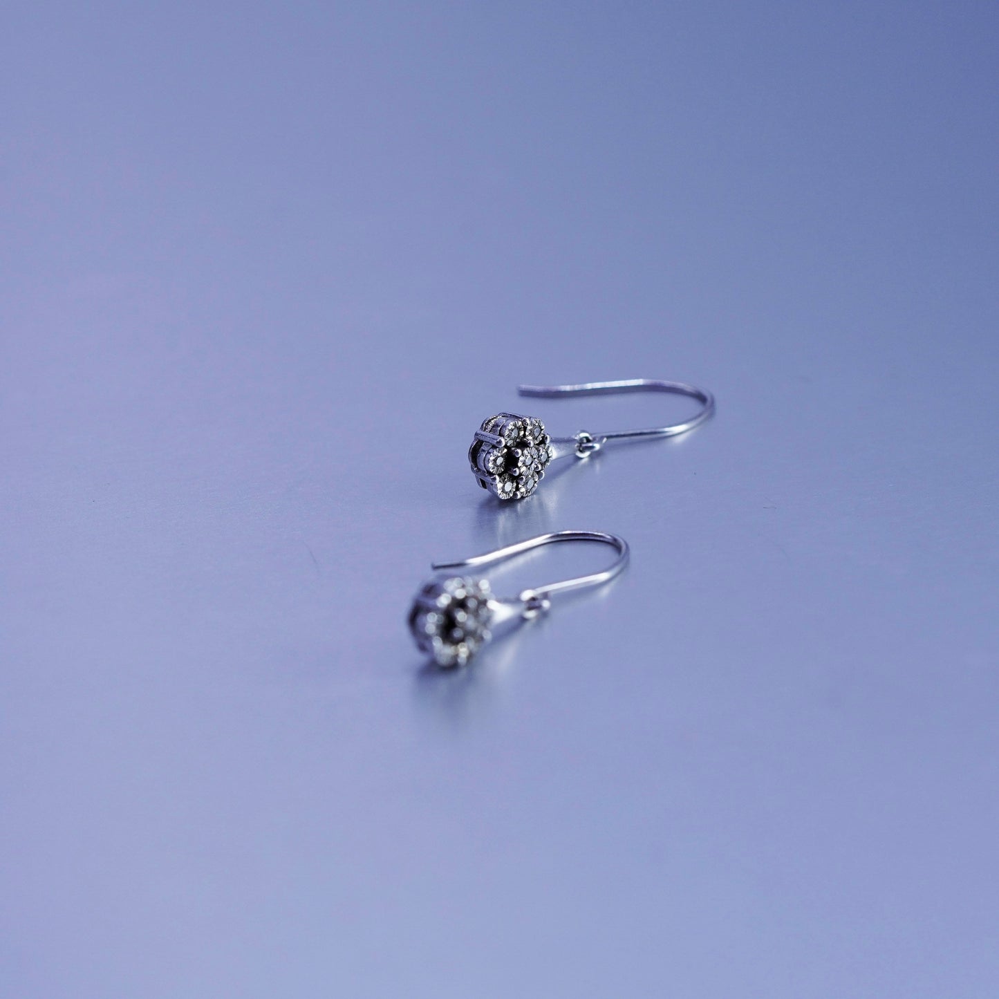 Vintage Sterling 925 silver earrings with diamond details