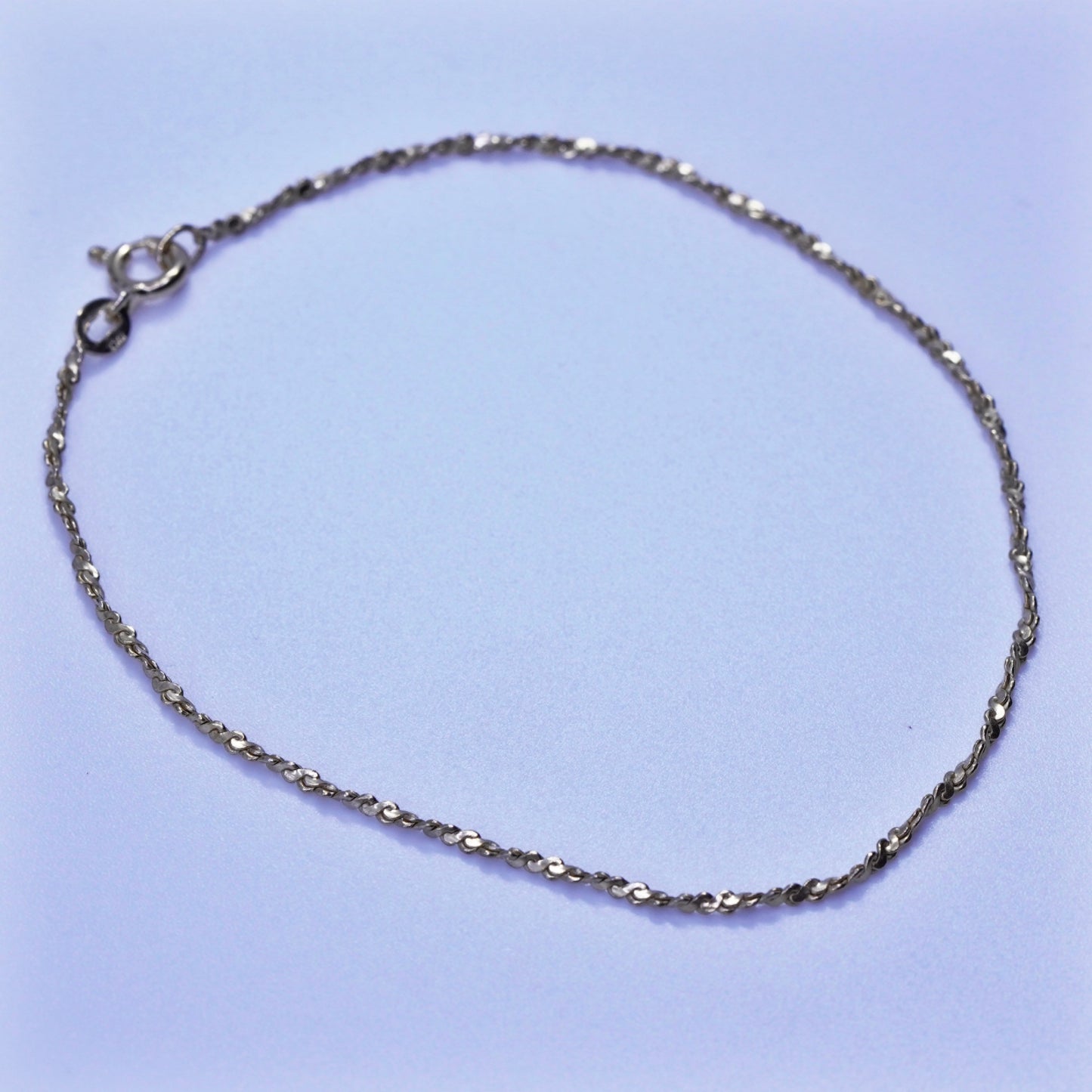 8.25”, Italy vermeil gold over Sterling 925 silver bracelet, twisted S chain