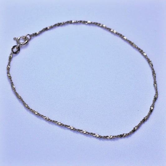 8.25”, Italy vermeil gold over Sterling 925 silver bracelet, twisted S chain