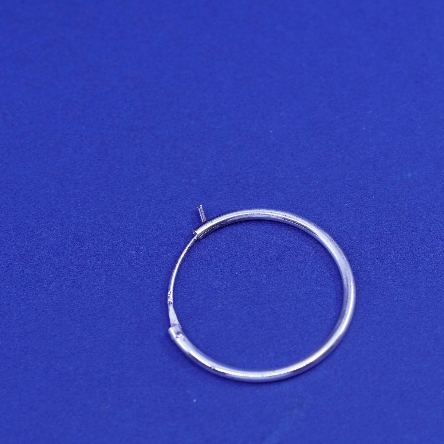1.25”, vintage Sterling silver handmade hoop earrings, 925 huggie
