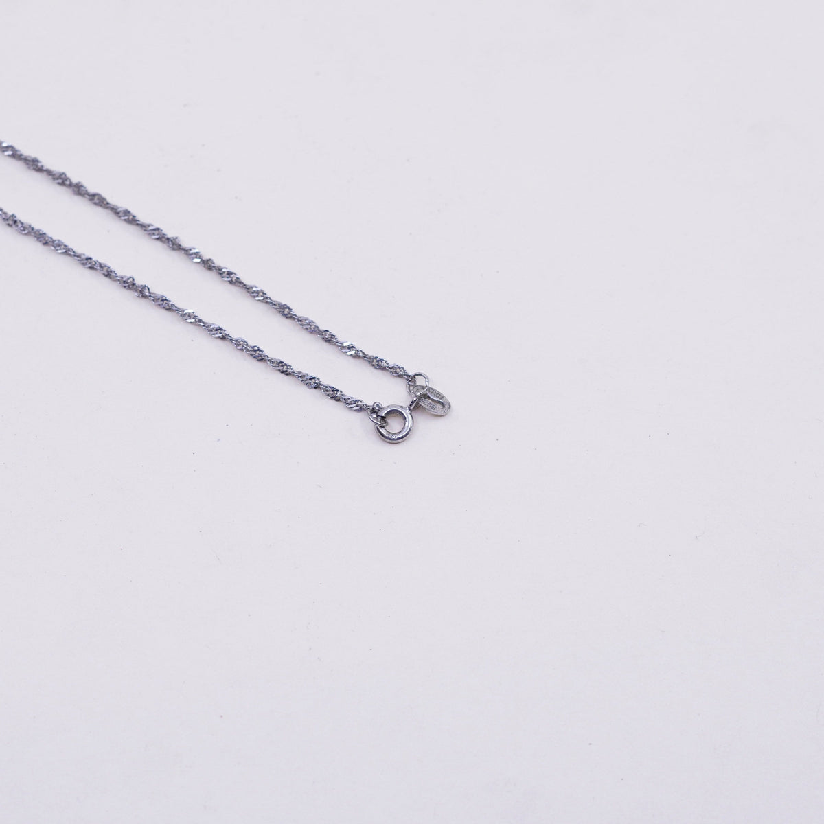 18”, 1mm, Vintage sterling silver Italy 925 silver twisted curb chain, necklace