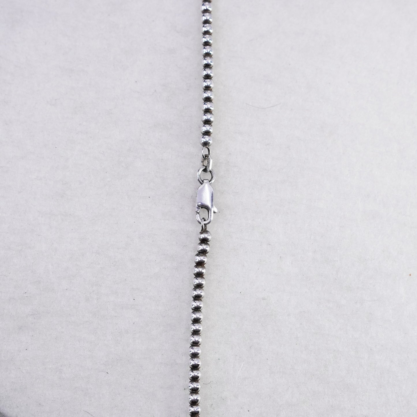 16”, vintage Sterling 925 silver handmade 3mm bead chain necklace