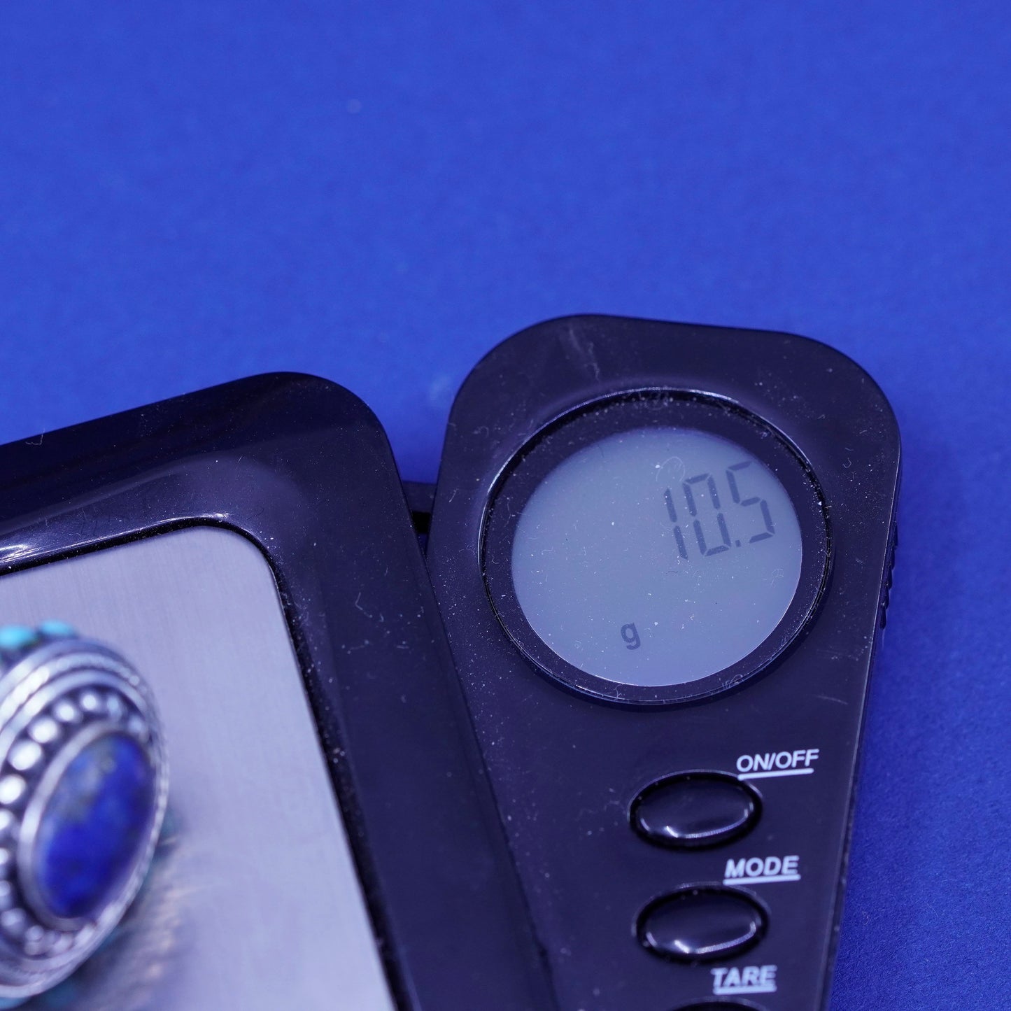 Size 7, sterling silver handmade statement ring Lapis lazuli turquoise beads