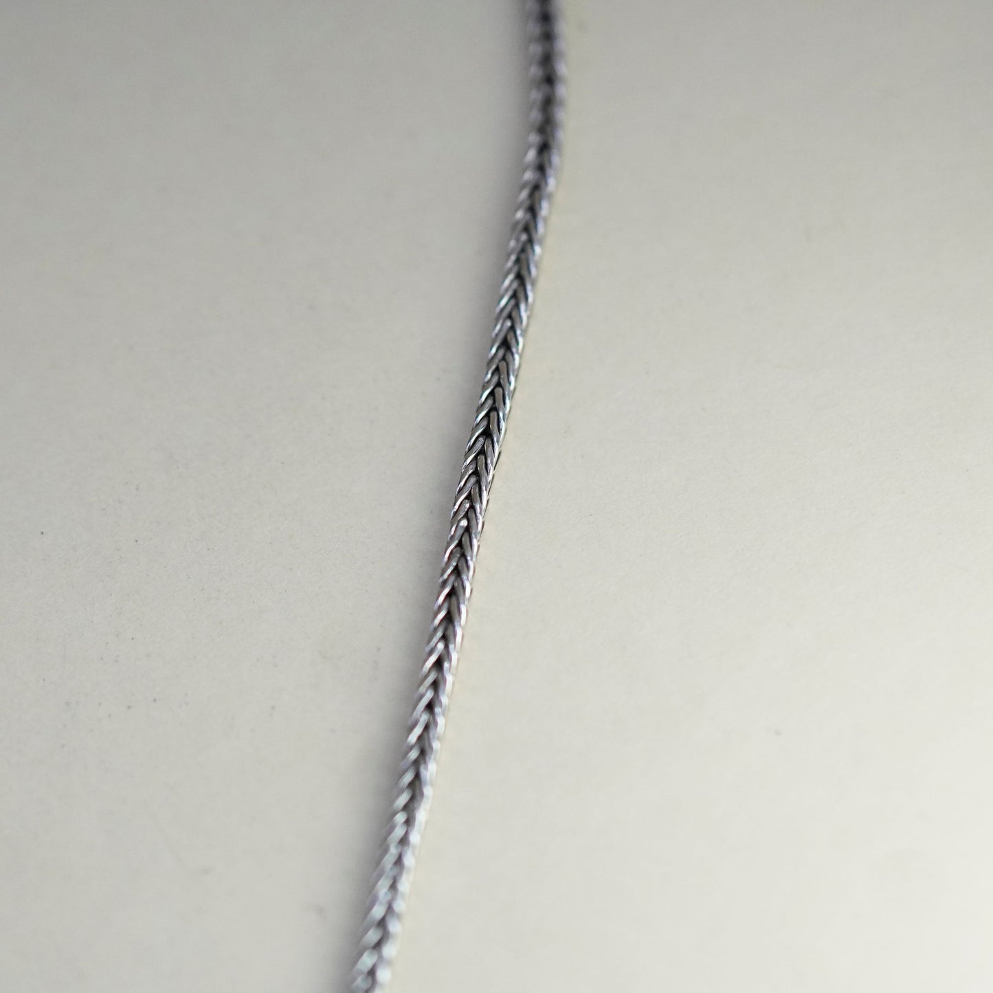 18+1.5”, 3mm, Vintage sterling silver chain, handmade 925 wheat necklace