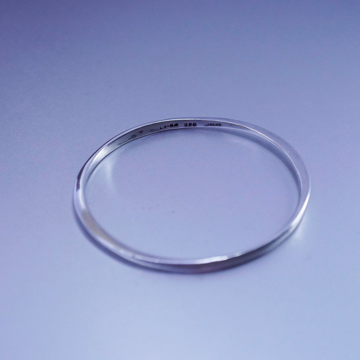 8.25”, Vintage Sterling 925 silver handmade bracelet, hammered bangle