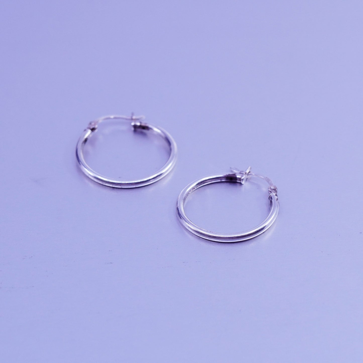 1”, vintage Sterling silver handmade earrings, 925 hoops