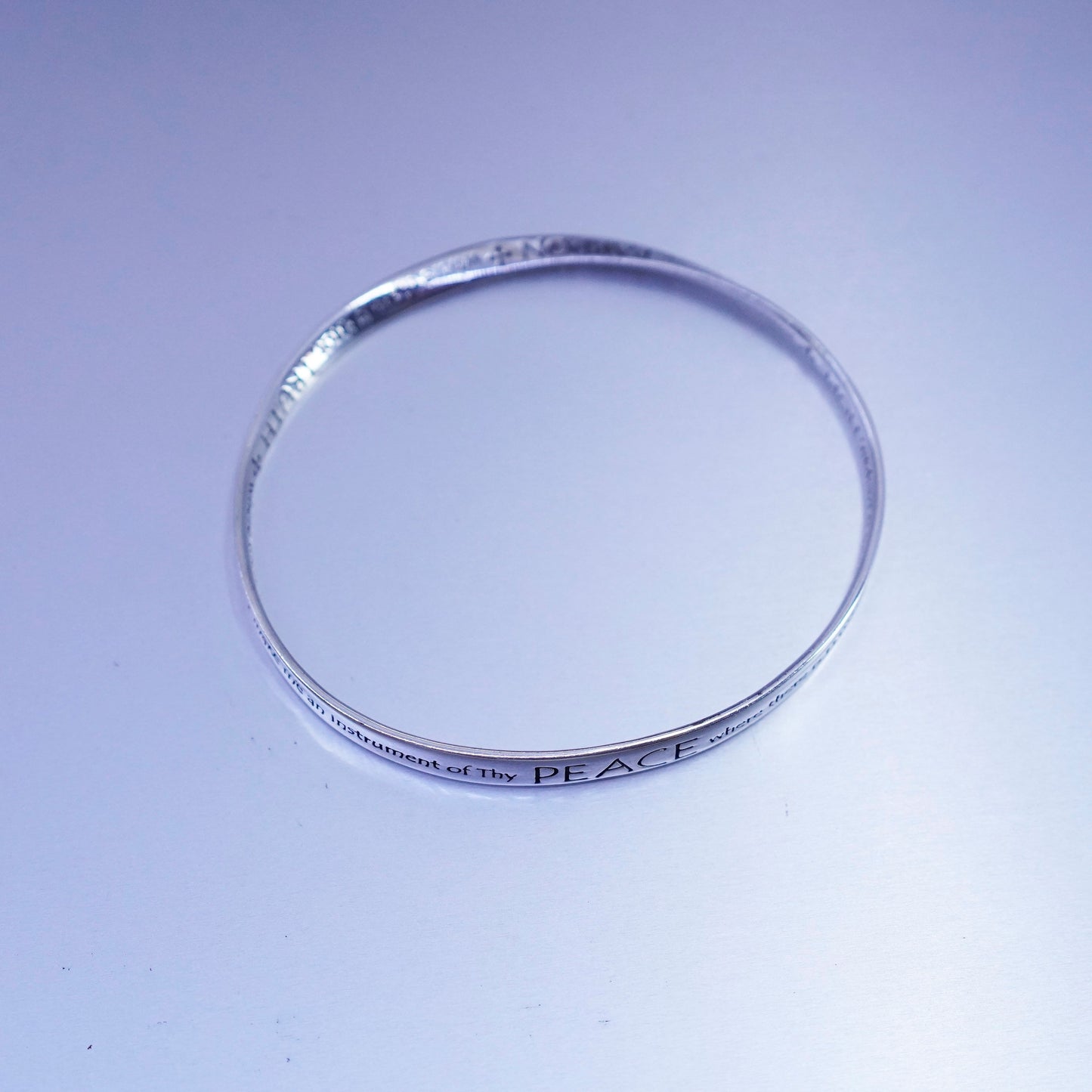 8”, DVB Sterling 925 silver bracelet, bible quote infinity loop bangle “Lord