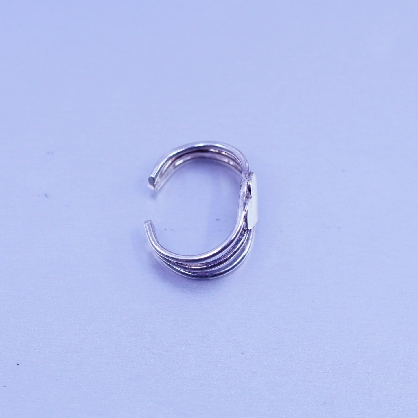 Size 1, southwestern Sterling 925 silver handmade pinky toe heart ring, band