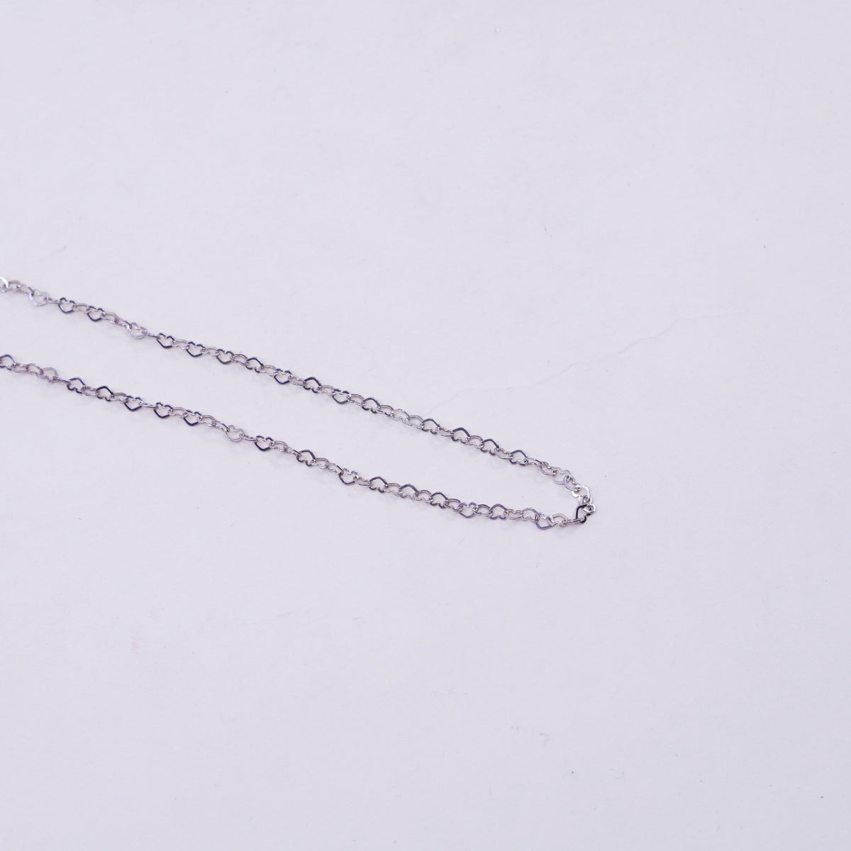8.5”, Vintage sterling silver heart bracelet, 925 silver chain