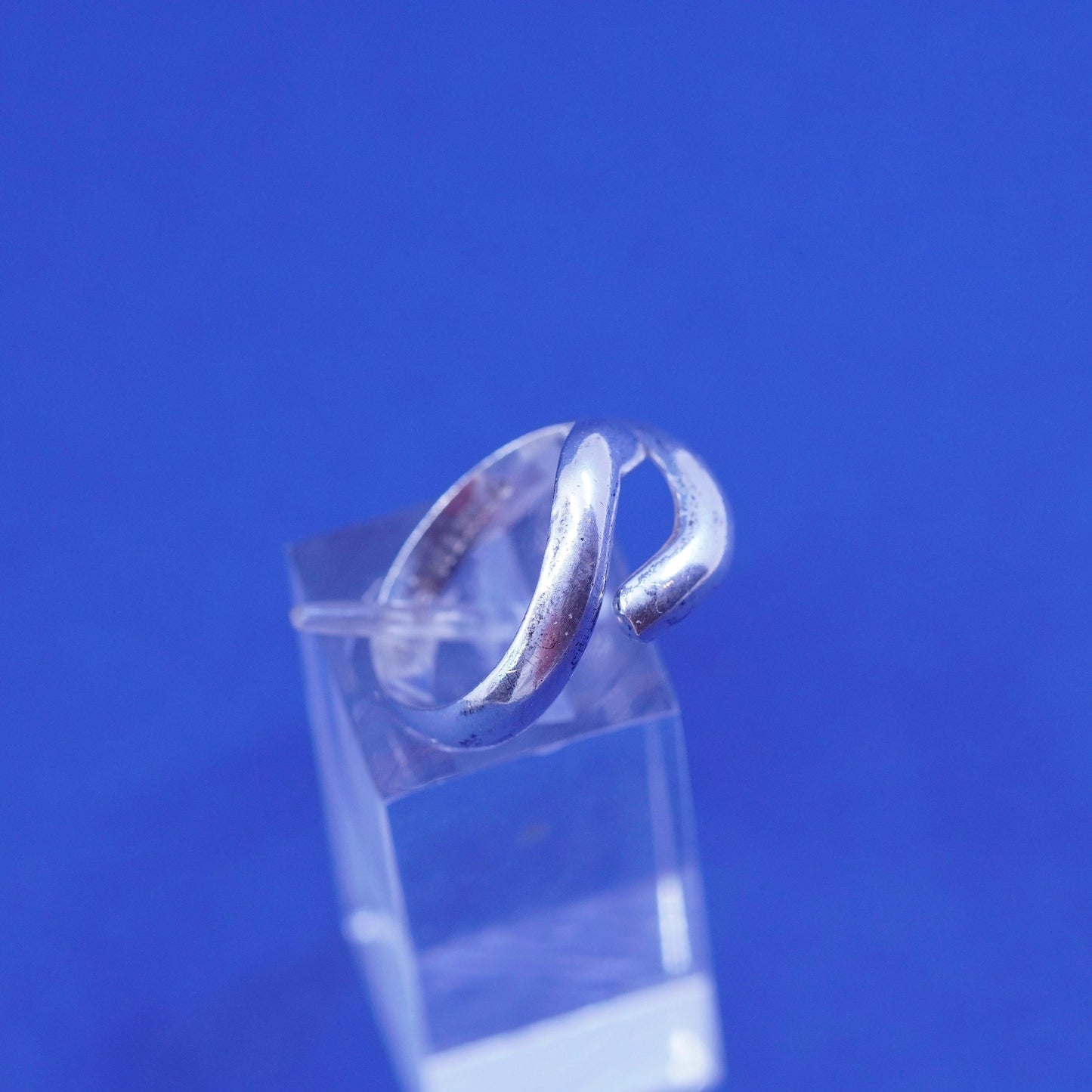 Size 8.25, vintage Sterling silver handmade wrapped ring, modern 925 ring