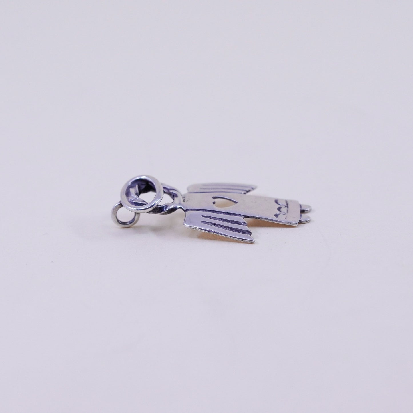 Vintage Sterling 925 silver handmade angel pendant charm