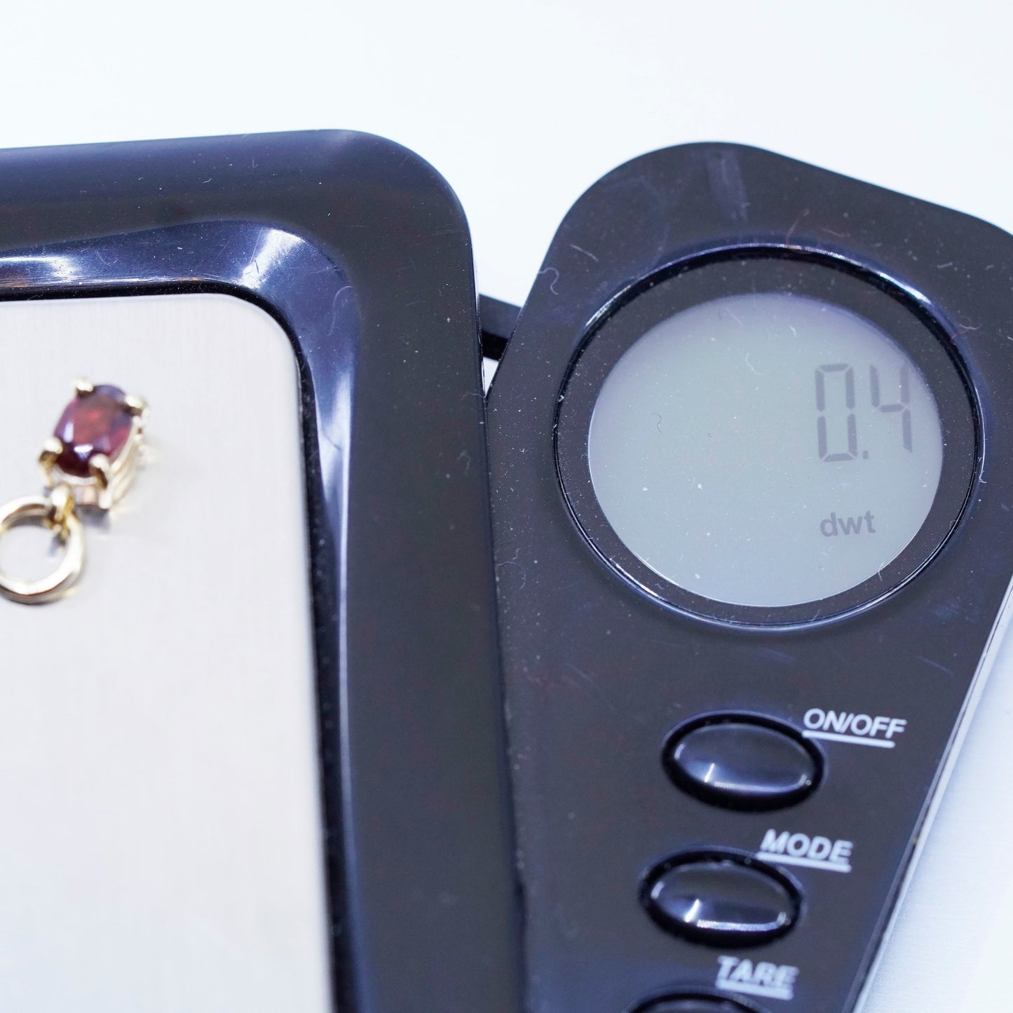 Vintage vermeil gold over sterling 925 silver pendant with oval ruby
