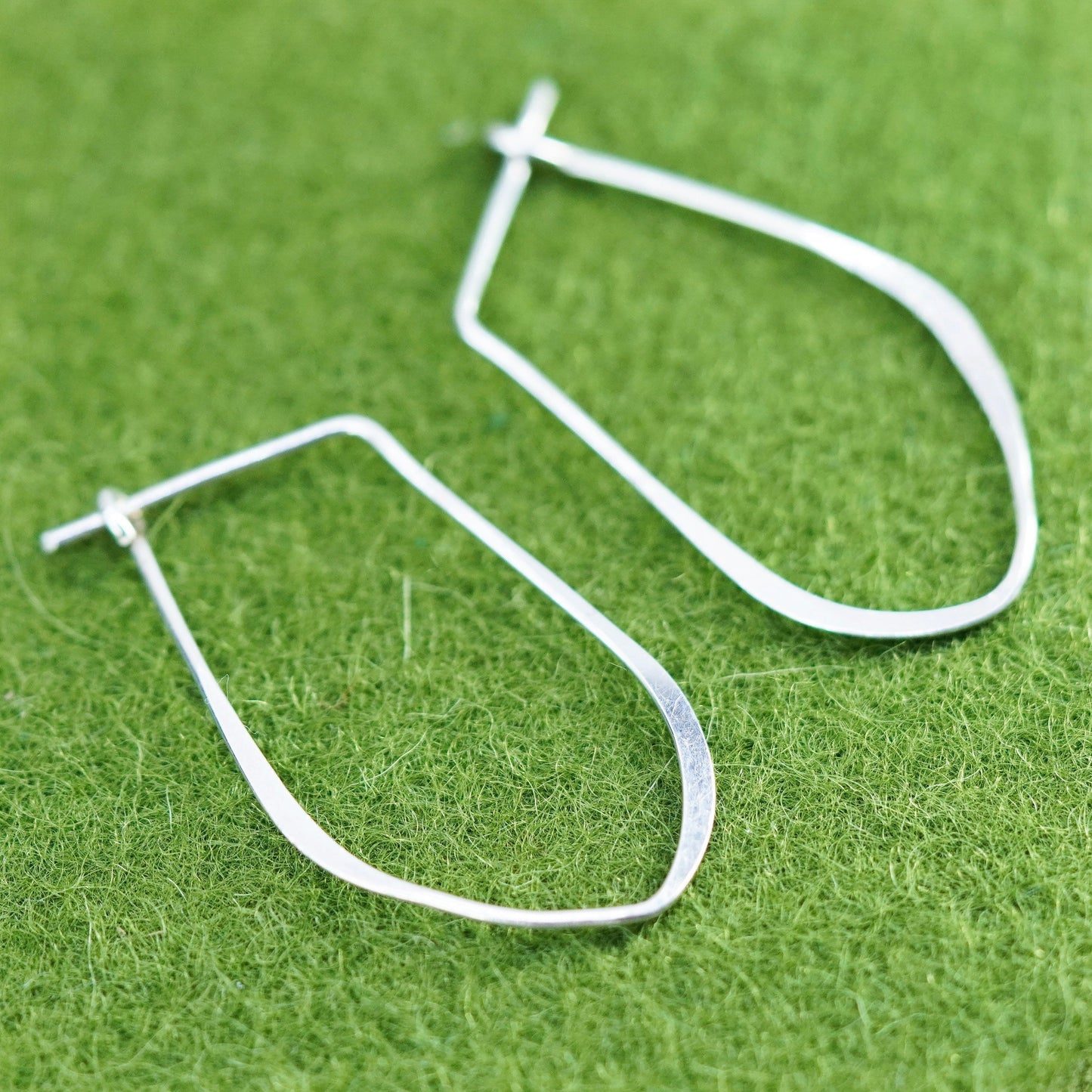 1.25”, sterling silver loop earrings, fashion minimalist primitive hoops