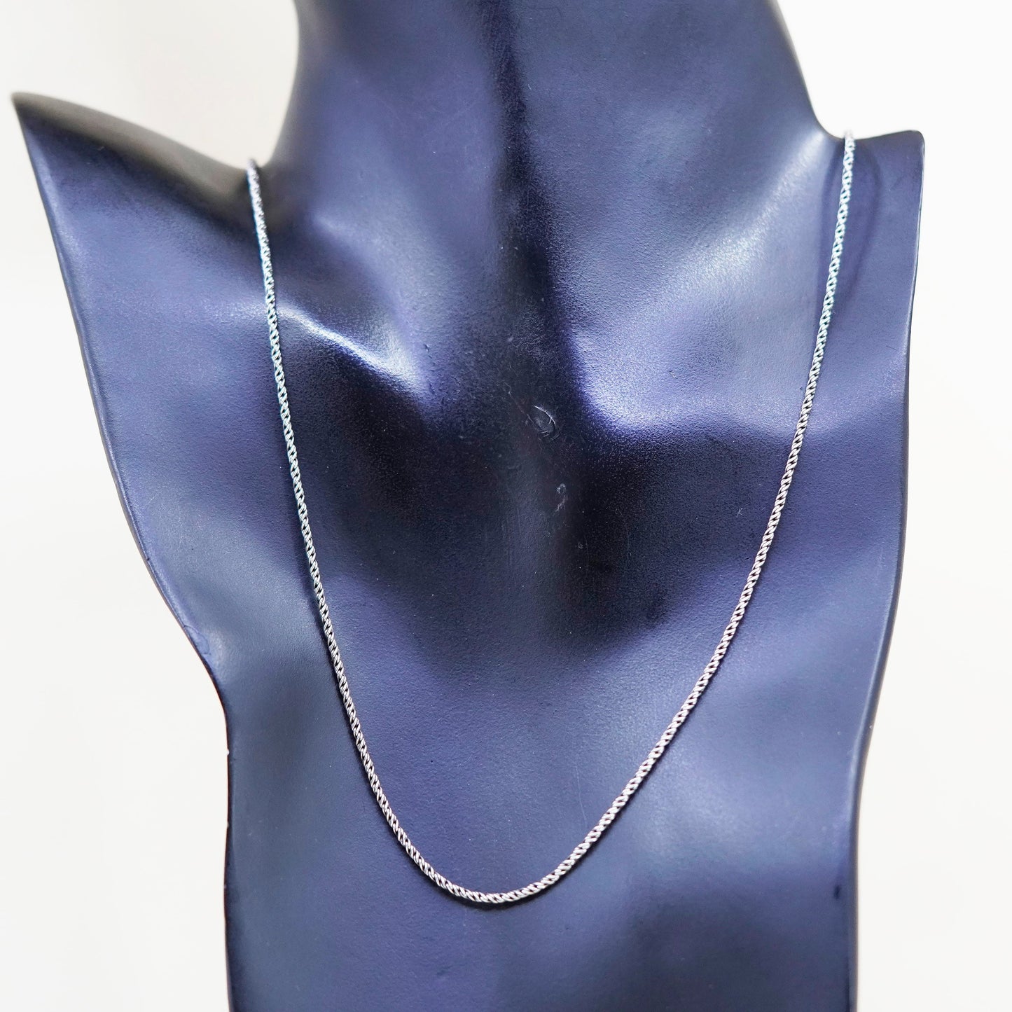 24”, 1.6mm, vintage Sterling silver necklace, 925 rope chain