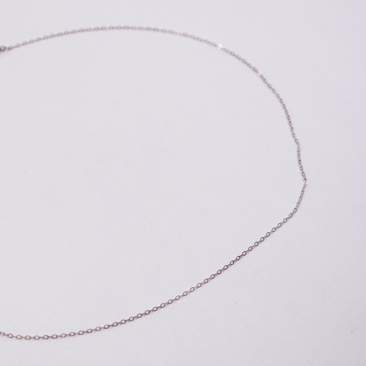 18”, 1mm, Vintage sterling silver flatten circle chain, Italy 925 necklace