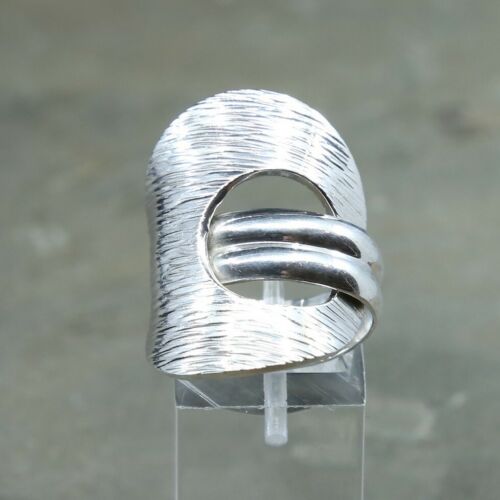 Size 9, Vtg Cii Sterling Silver Handmade Ring, 925 Silver Band W/ Filigree Whirl