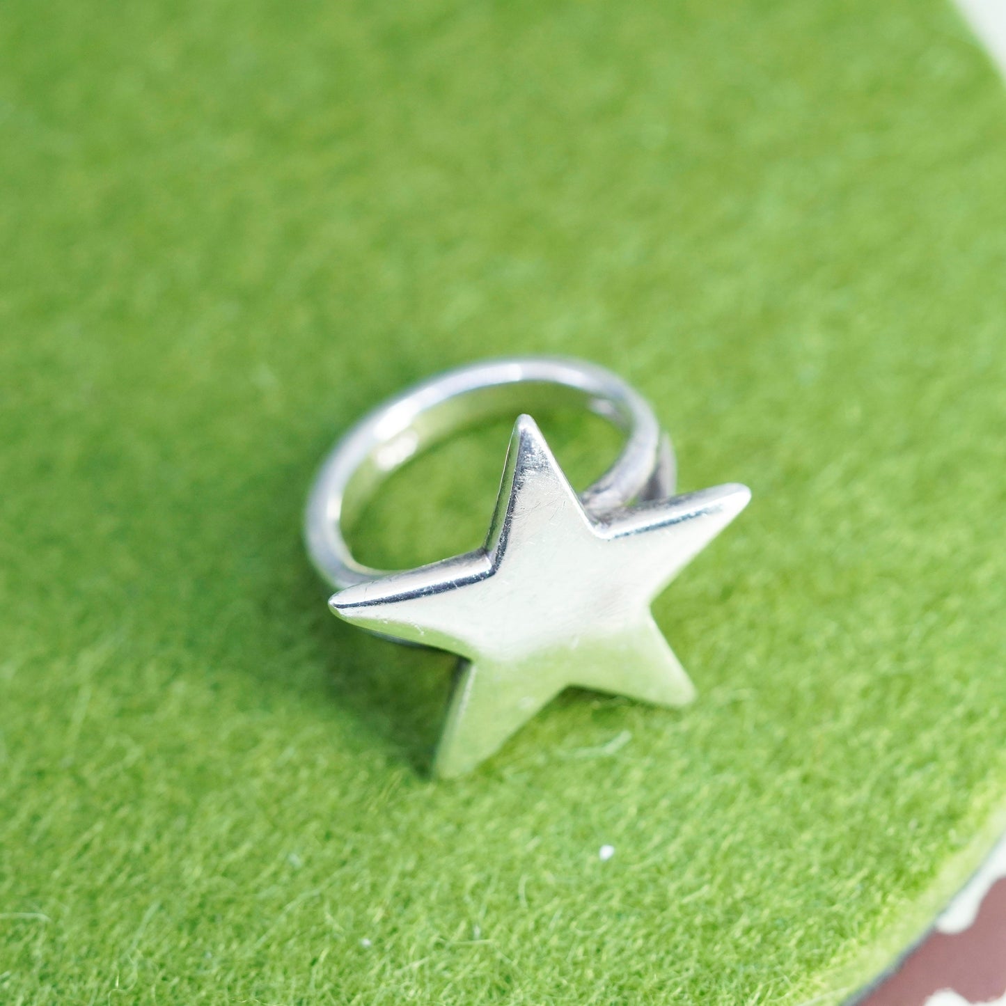 Size 5, vintage Sterling silver handmade ring, 925 star band