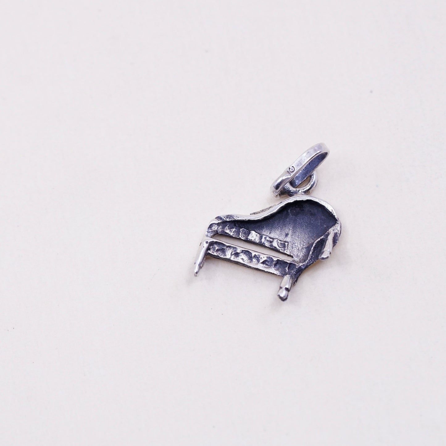 Vintage Sterling silver handmade pendant, 925 piano charm