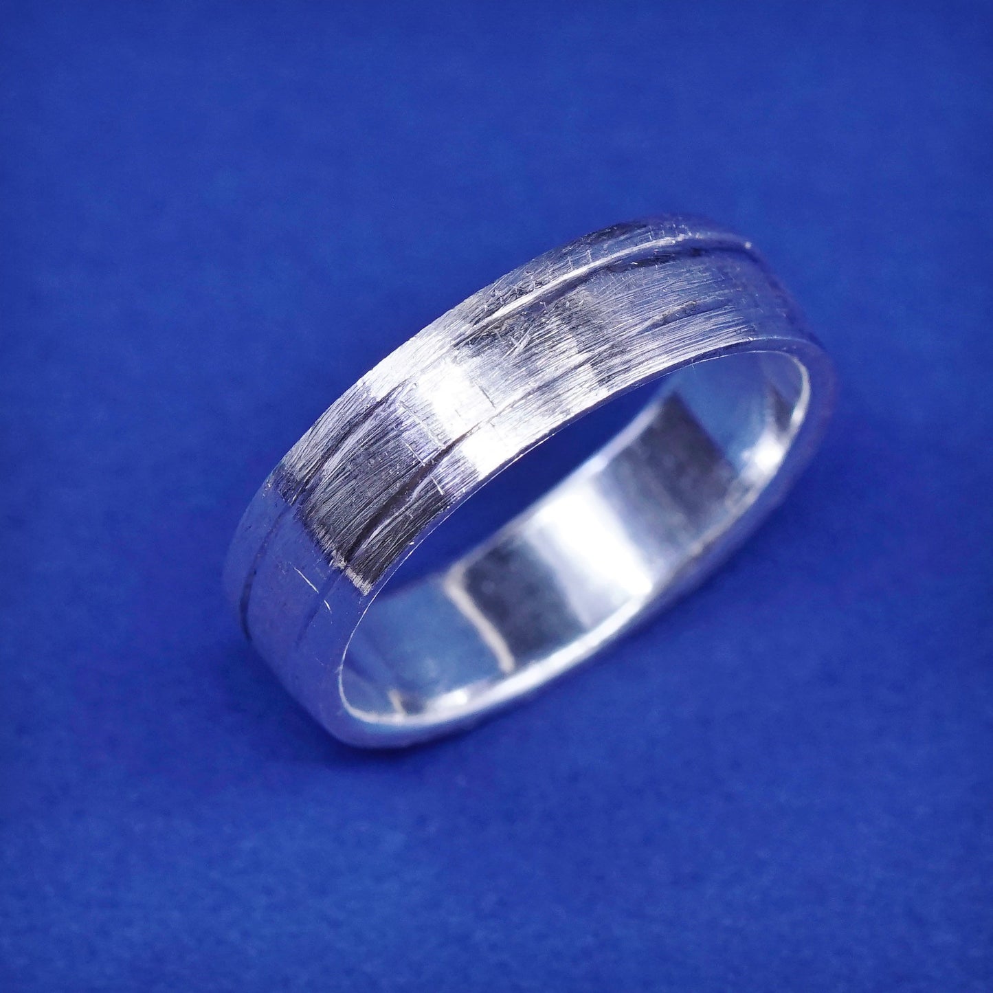 Size 9, vintage Sterling silver handmade band, 925 embossed “love” band