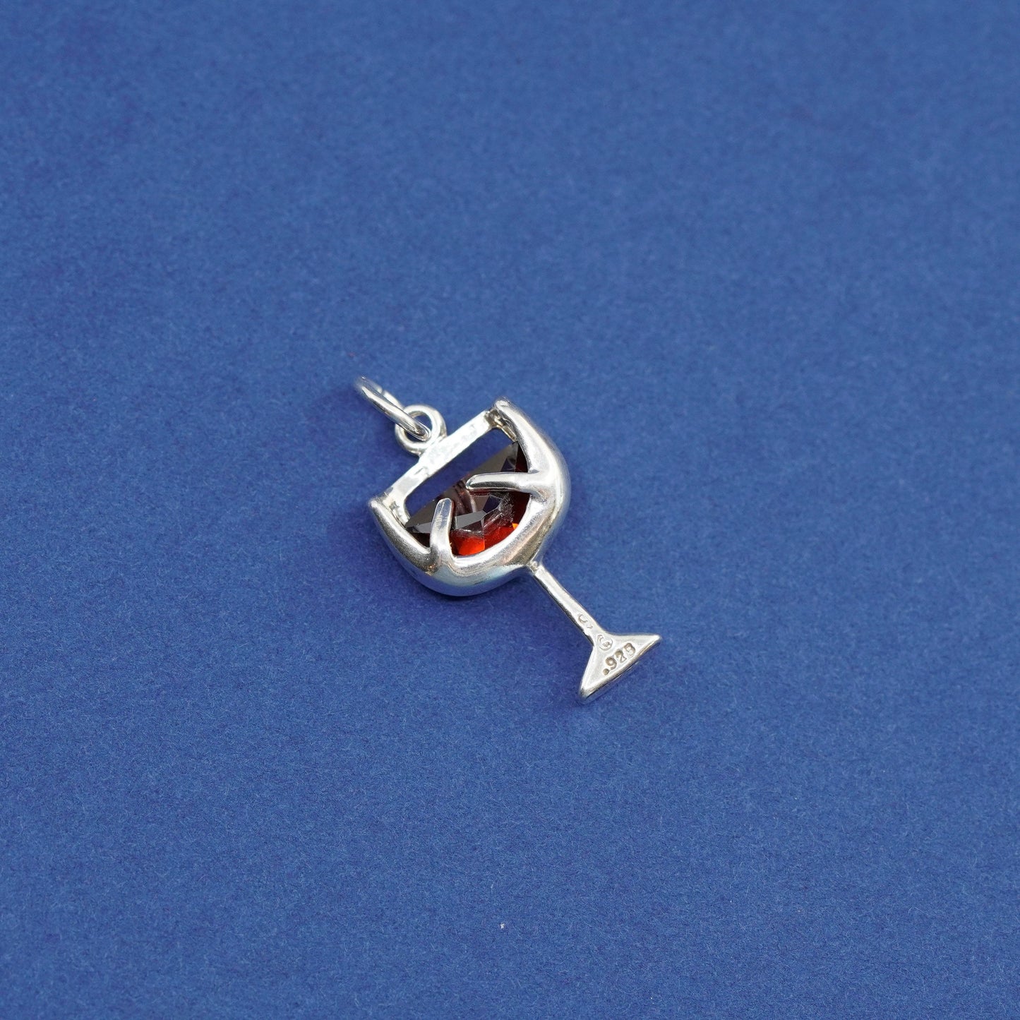 Vintage silpada Sterling silver handmade pendant, 925 cocktail charm with ruby
