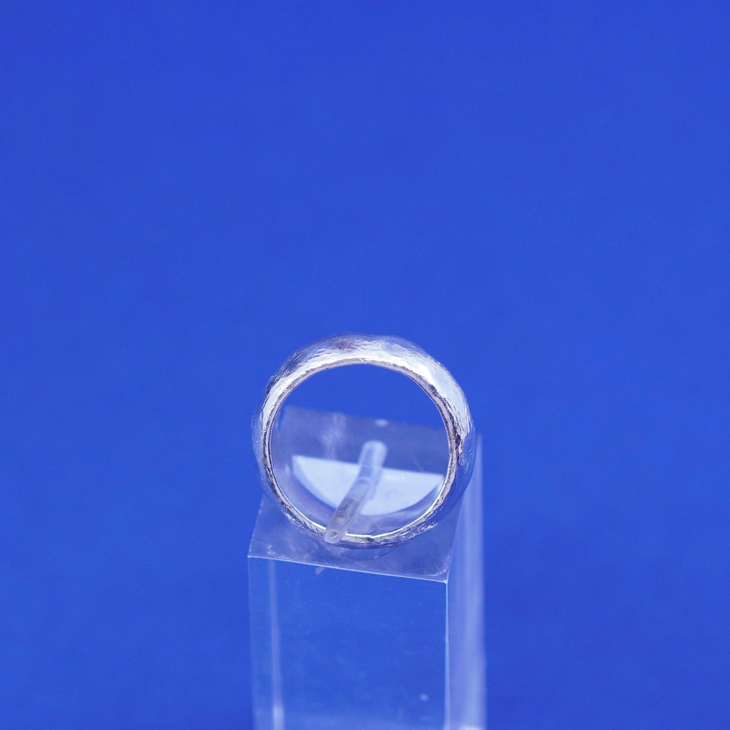 Size 4.75, vintage Sterling silver handmade ring, hammered 925 wedding band