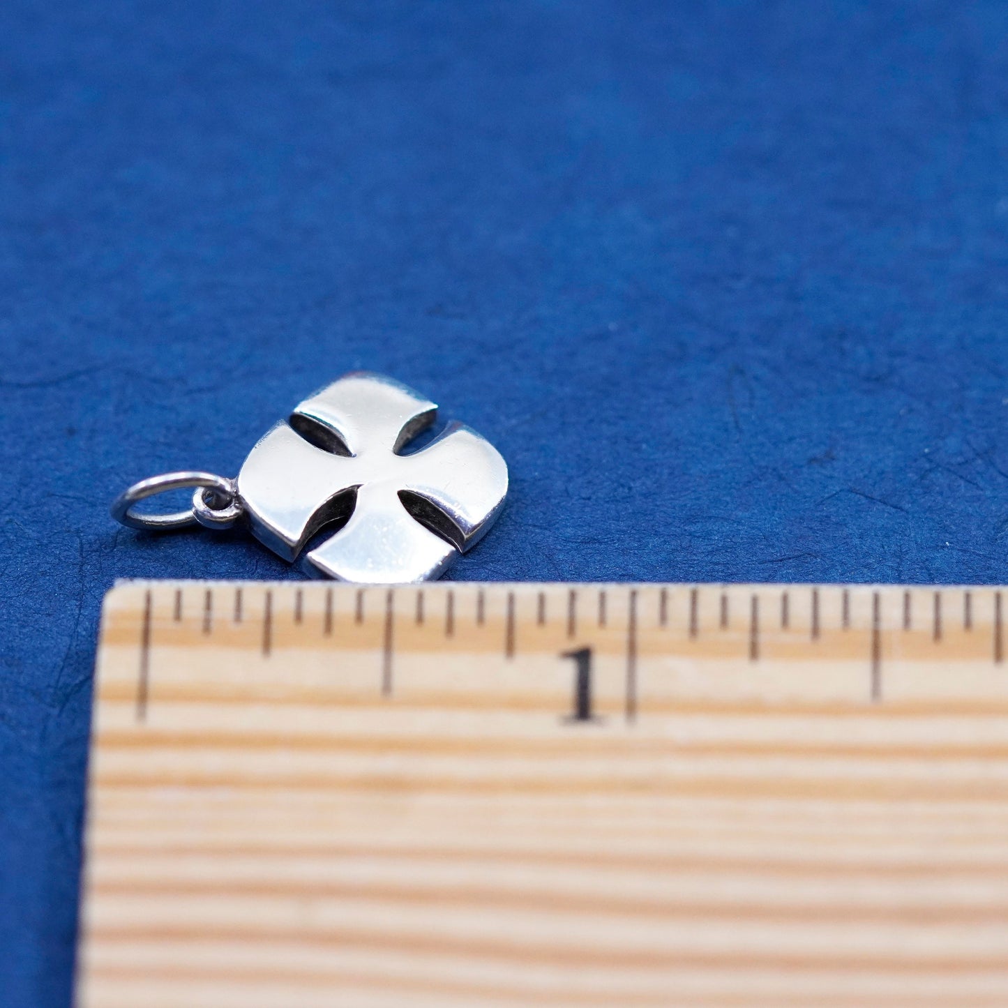 Vintage Sterling silver handmade pendant, 925 cross charm