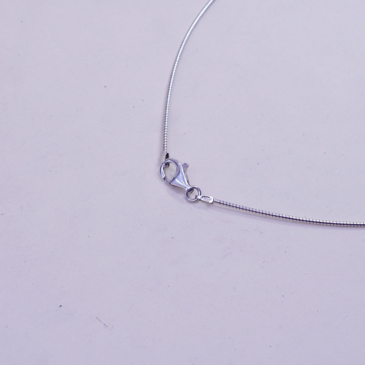 16”, 1mm, Vintage sterling silver snake chain, Italy 925 necklace