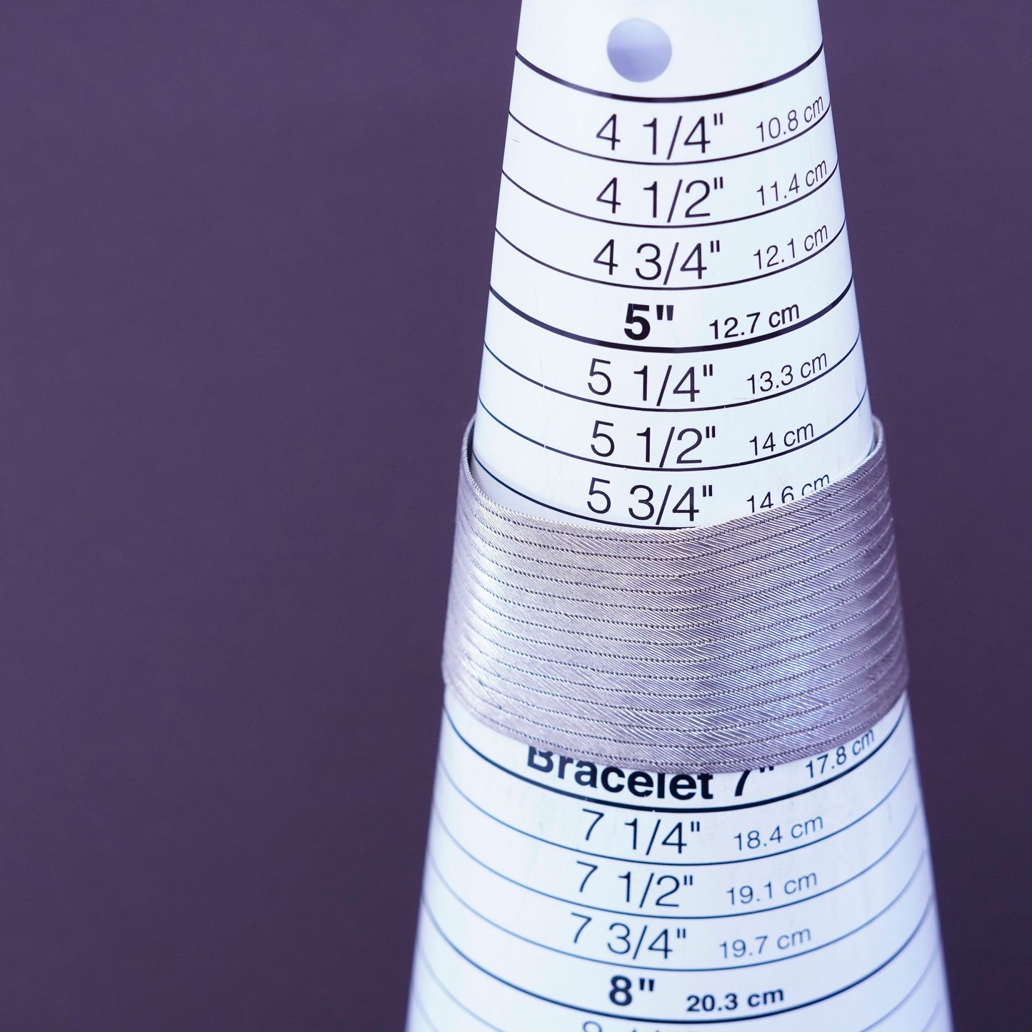 6”, Vintage Italy Sterling silver braided woven wide textured 900 bracelet