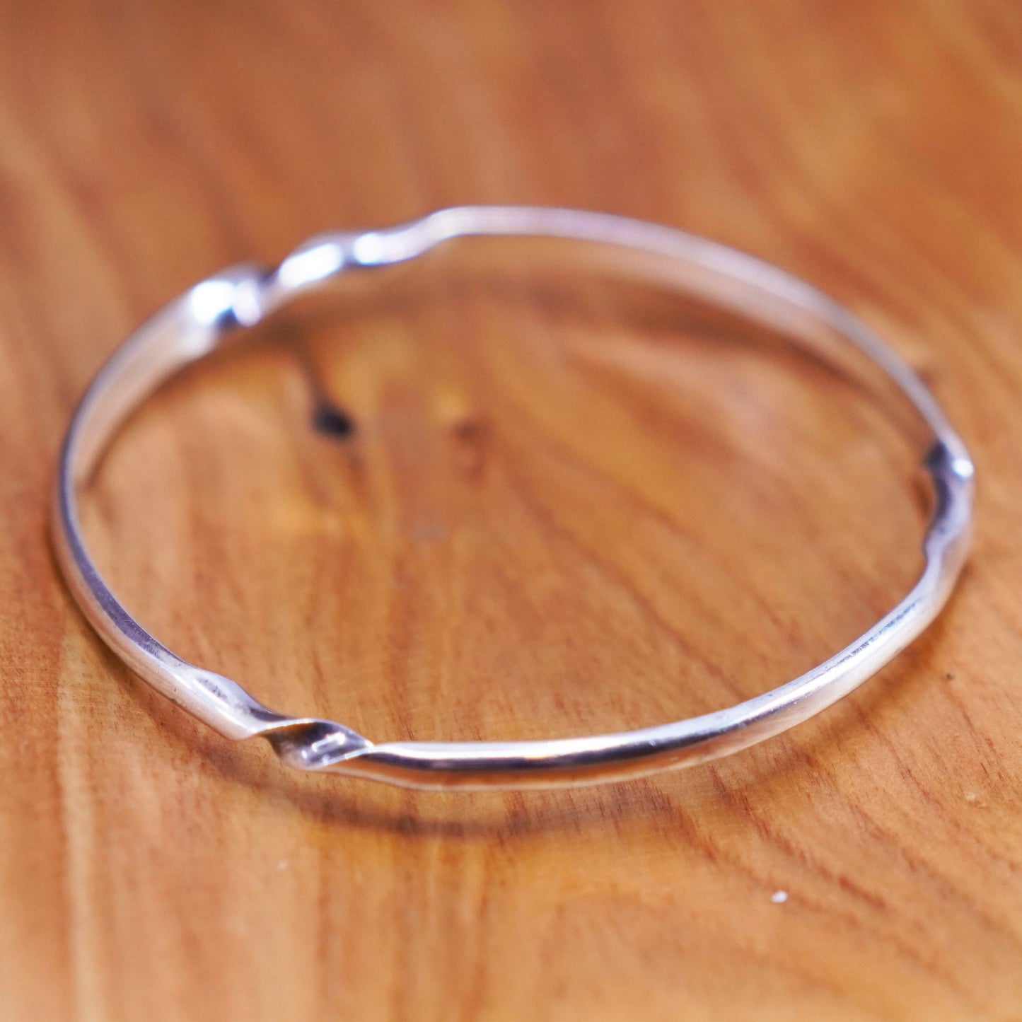 8”, Vintage southwestern Sterling silver handmade bracelet, twisted 925 bangle