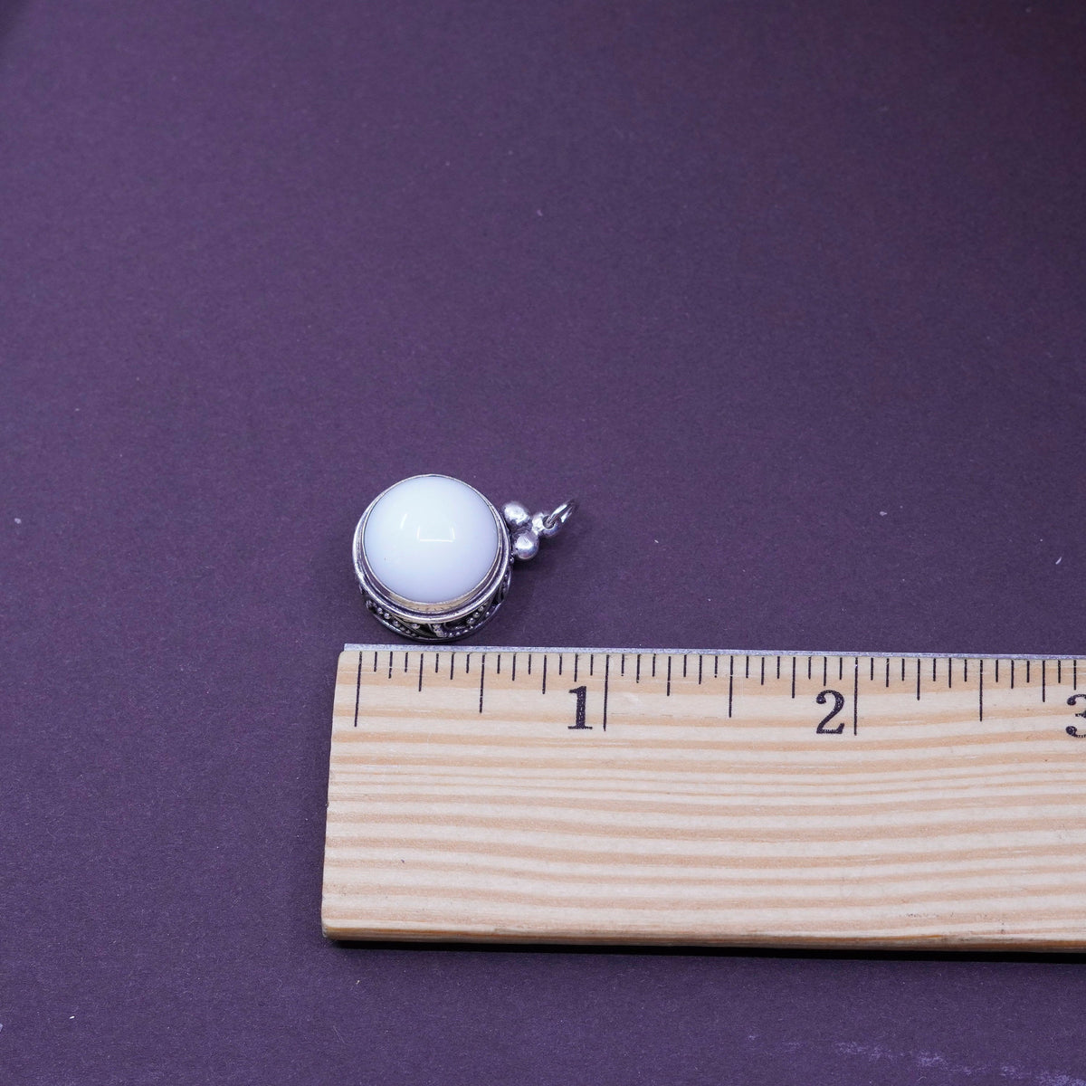 Vintage Sterling 925 Silver Handmade Pendant with moonstone