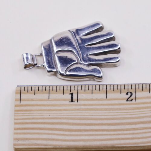 Vintage Handmade Solid Sterling Silver Hand Pendant, Solid 925 Silver Charm