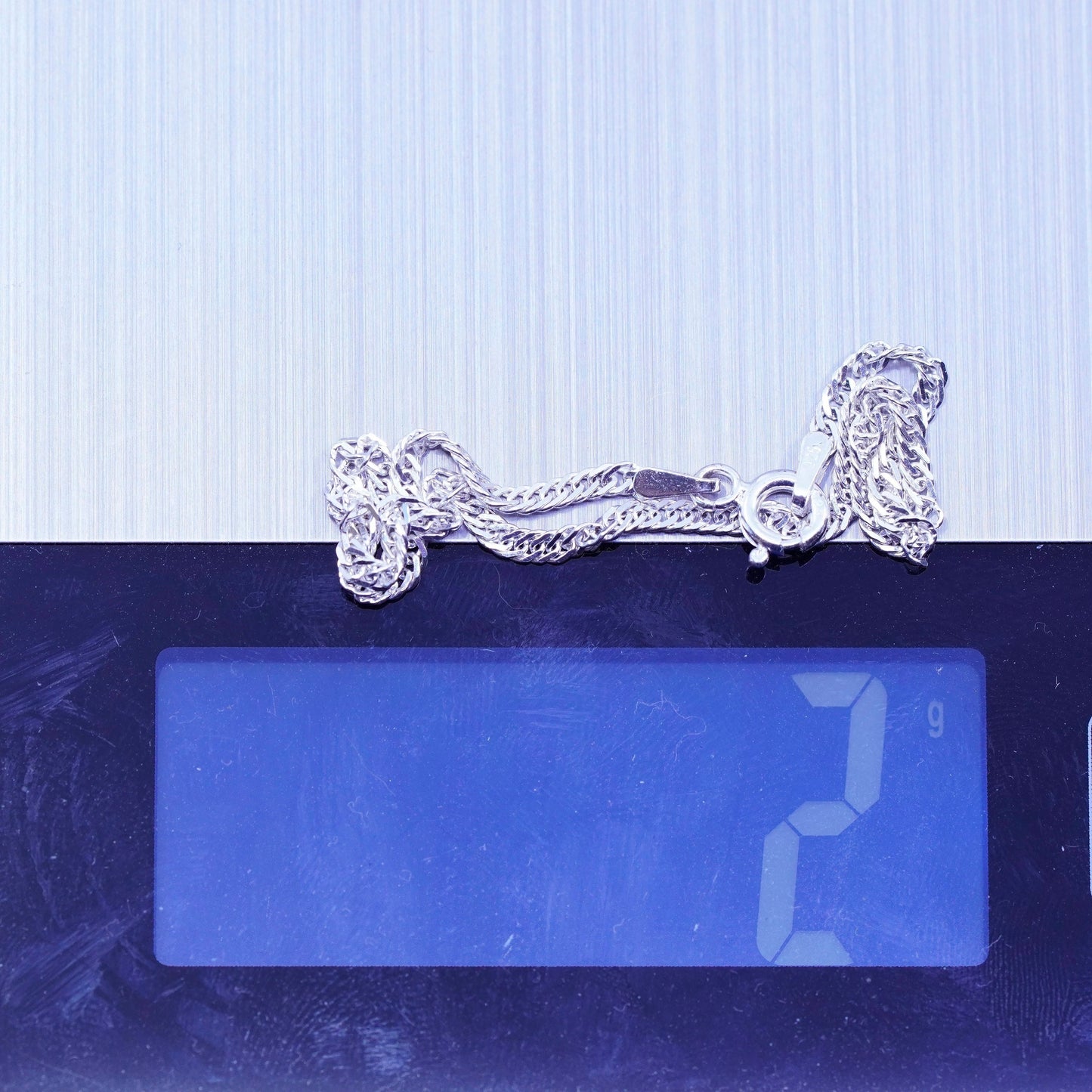 7.25”, Vintage Italy Sterling 925 silver handmade bracelet, twisted curb chain