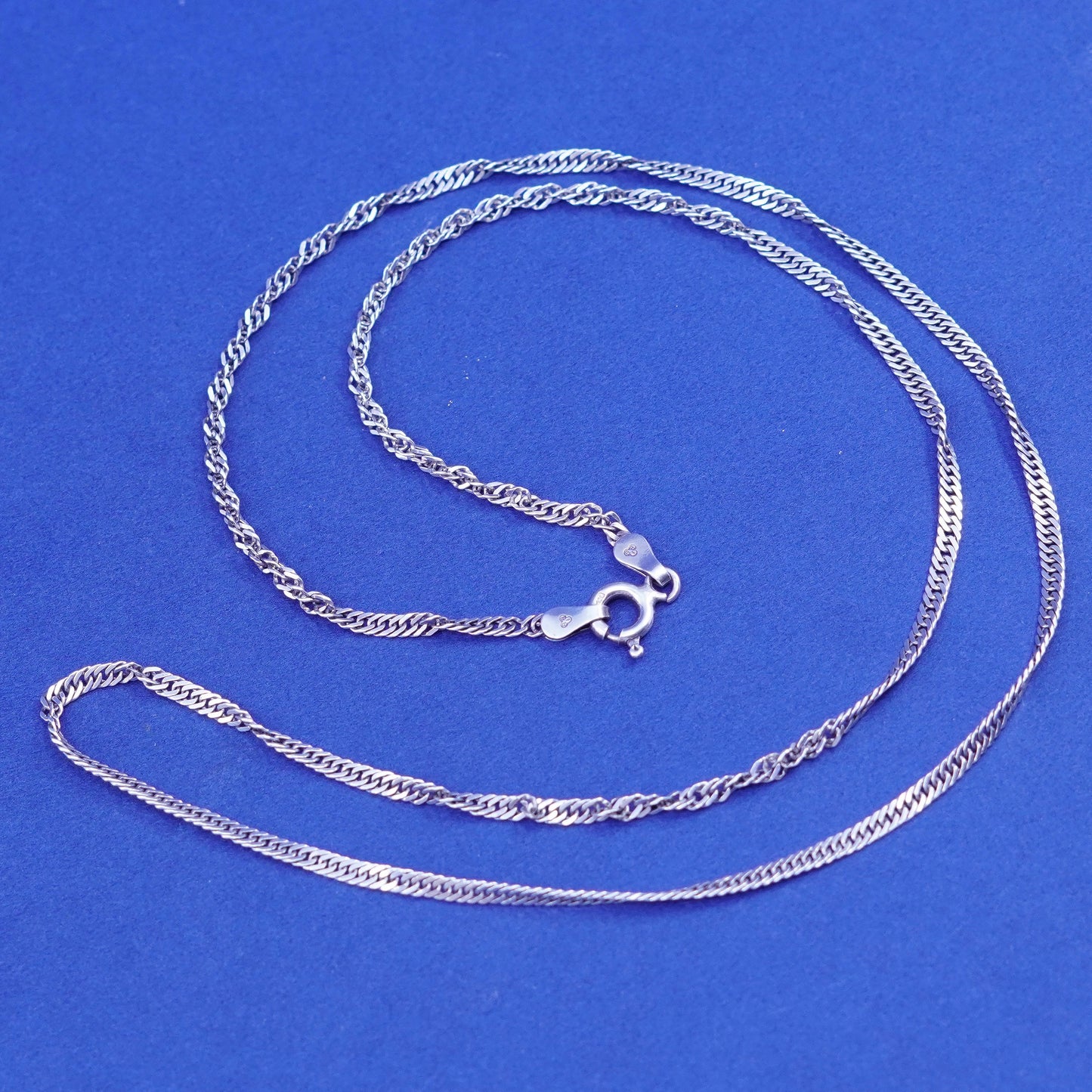 20”, 2mm, Sterling 925 silver handmade necklace, 925 twisted curb link chain