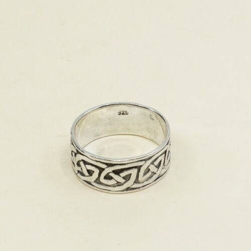 Size 12, hopi Sterling Silver Handmade Ring 925 Band Embossed patterns