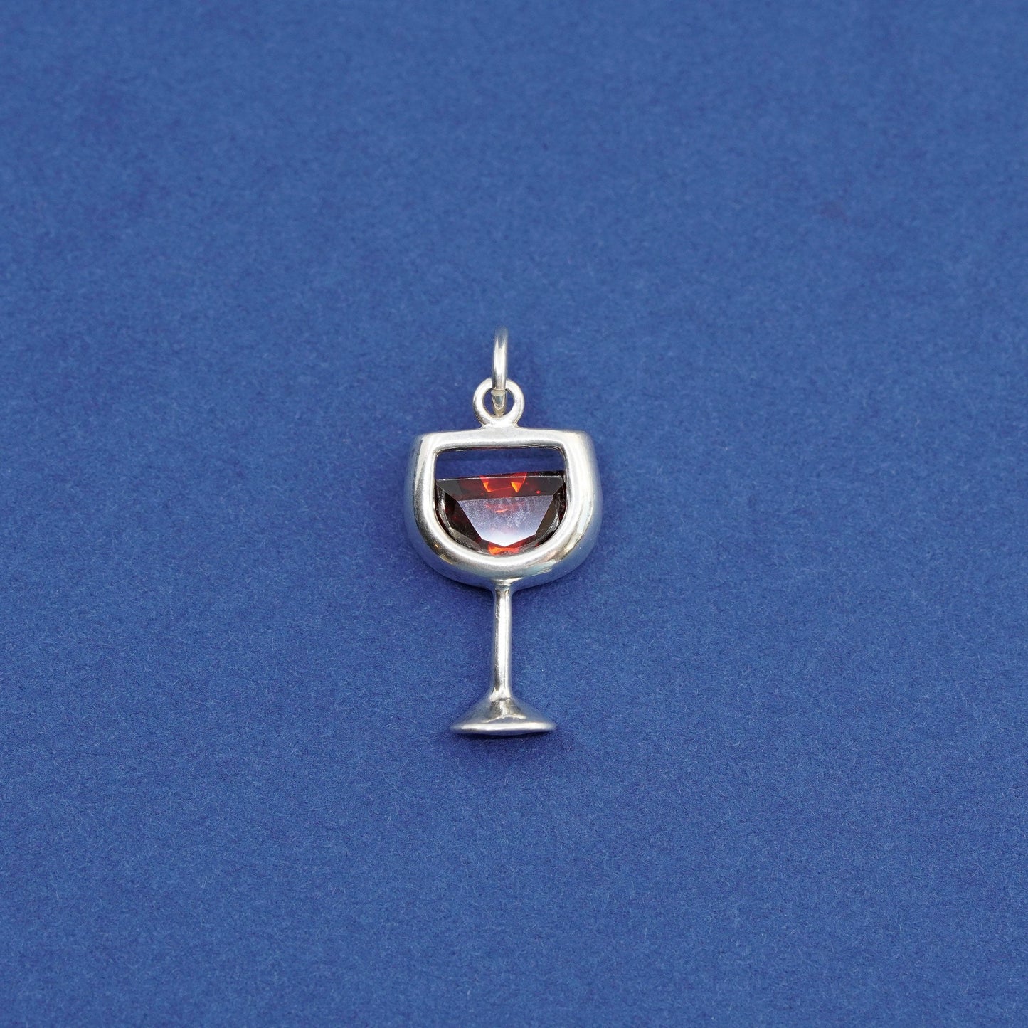 Vintage silpada Sterling silver handmade pendant, 925 cocktail charm with ruby