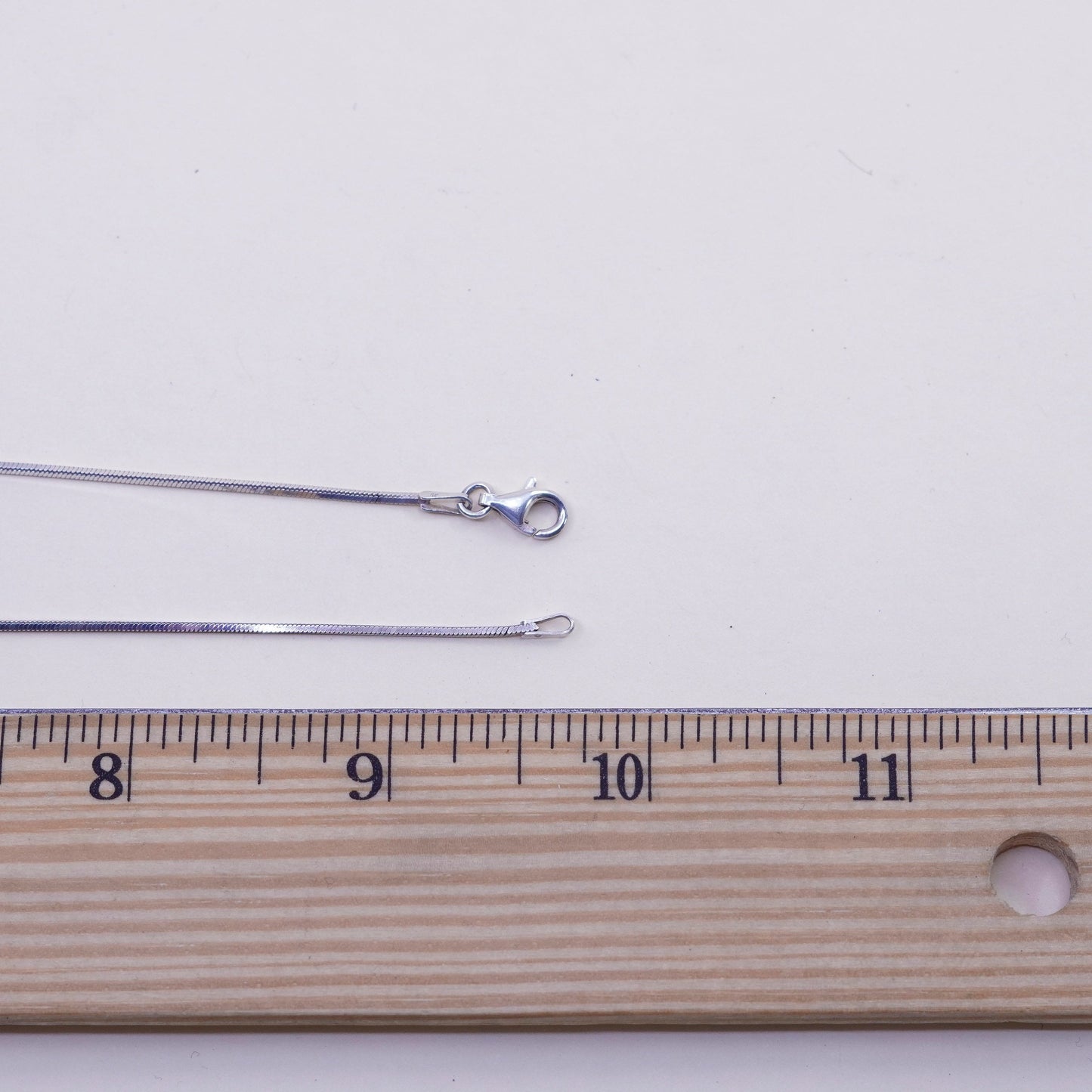 20”, 1mm, Vintage sterling silver snake chain, Italy 925 square chain