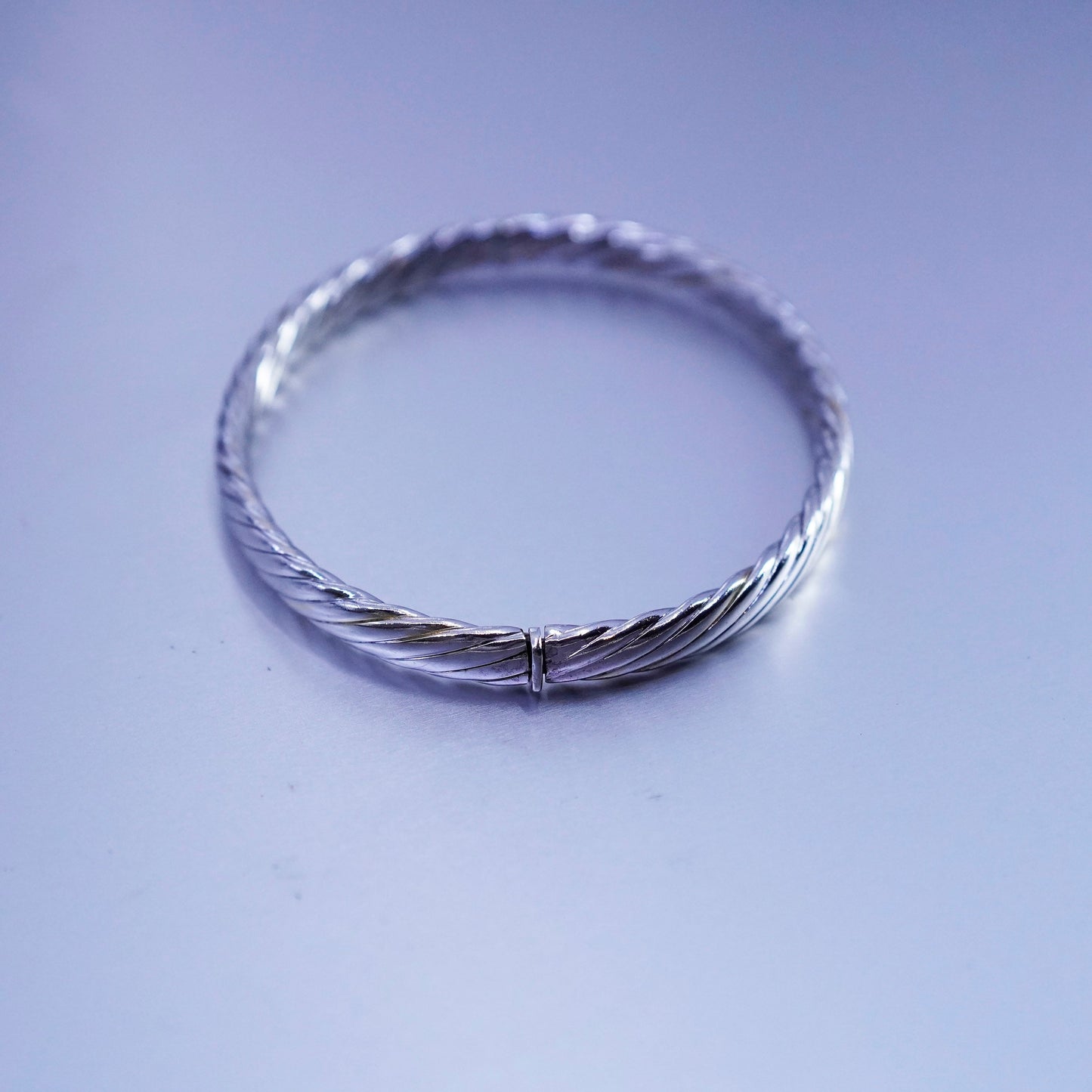 7.5”, Vintage Sterling 925 silver handmade bracelet, twisted bangle