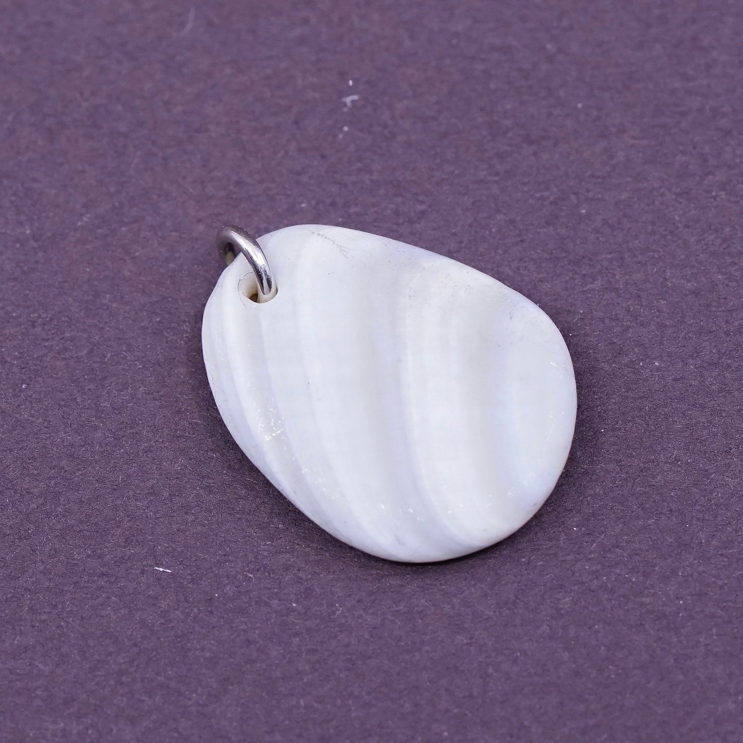 Vintage Sterling 925 silver handmade pendant charm with lace agate
